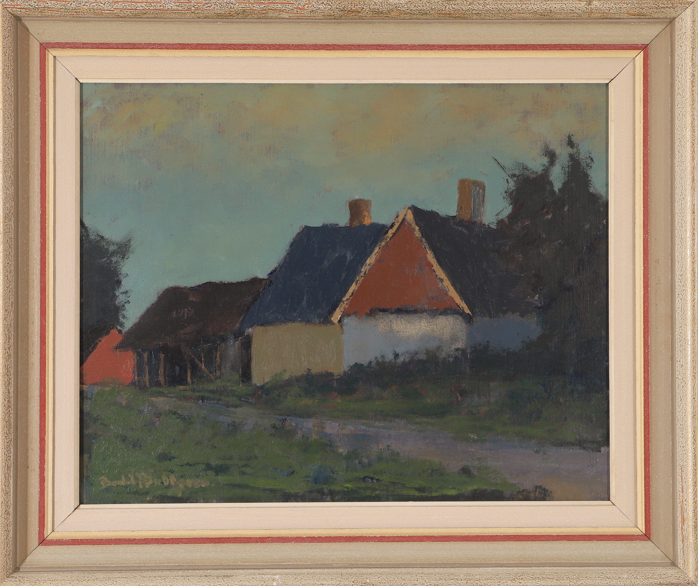 Images for 2177849. OIDENTIFIERAD KONSTNÄR. Landscape with farm, oil on