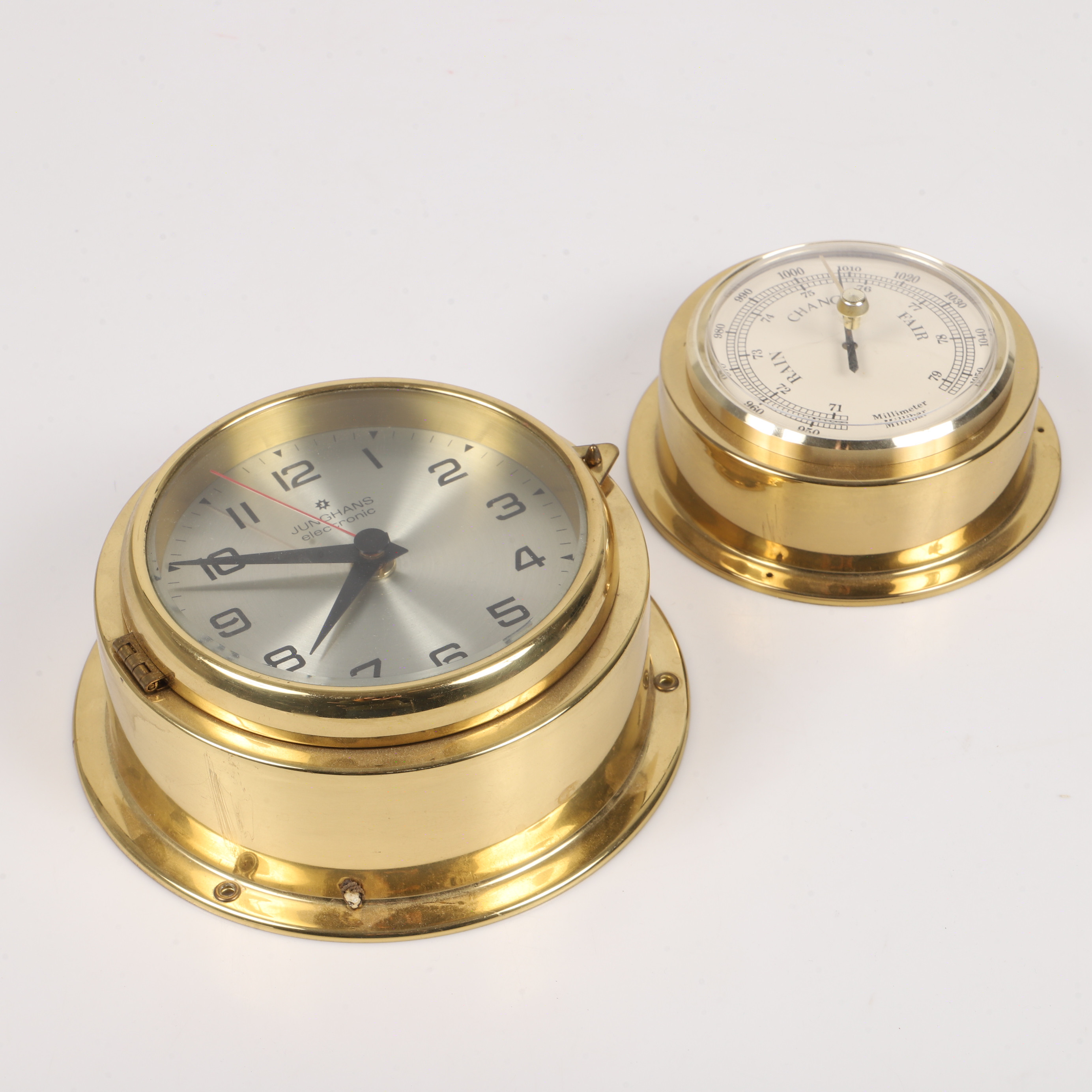 Images for 2216502. SHIP'S CLOCK AND BAROMETER, brass/glass, incl. a