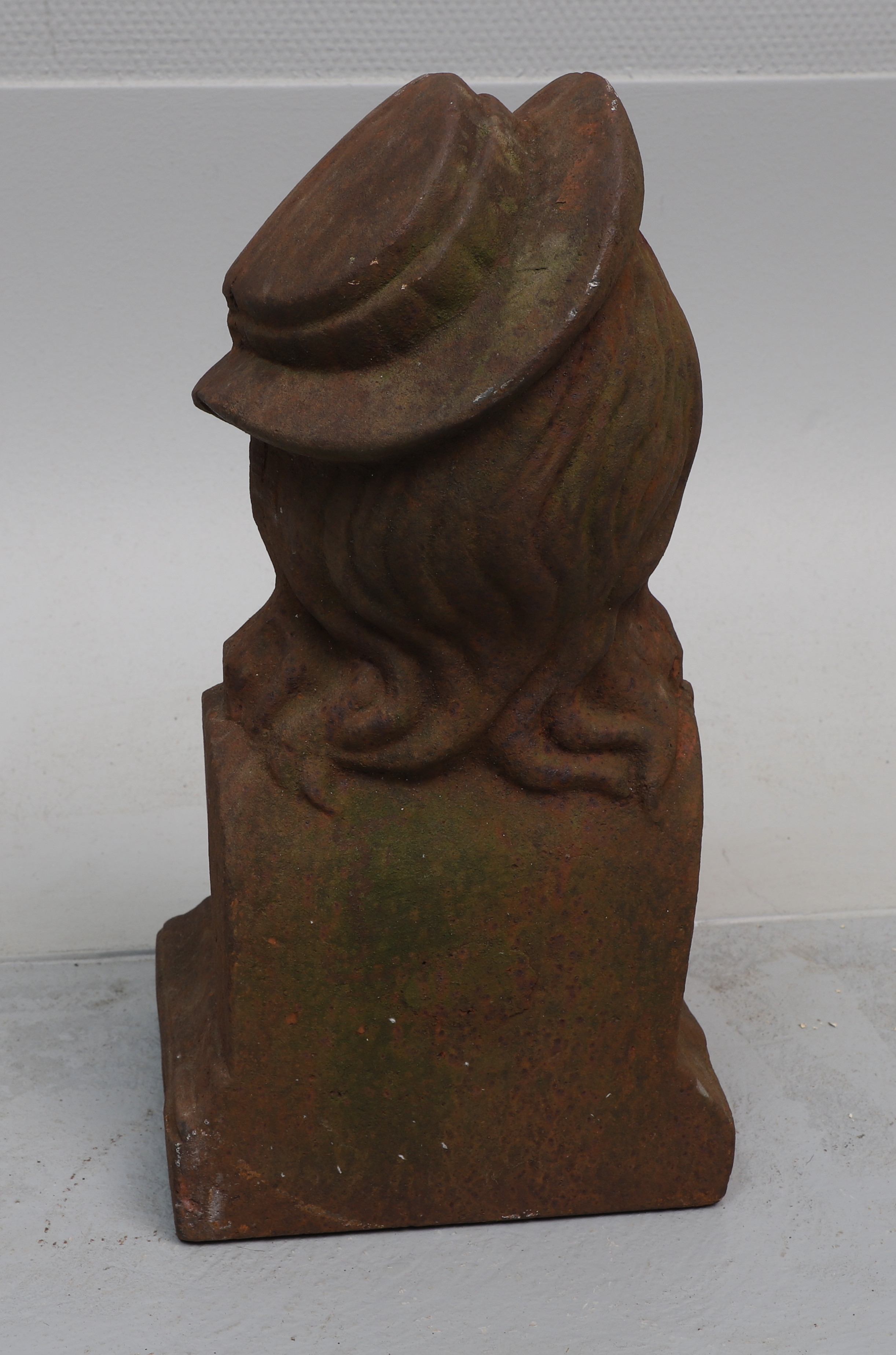 Images for 2241007. GARDEN SCULPTURE, bust, woman in hat, cast iron