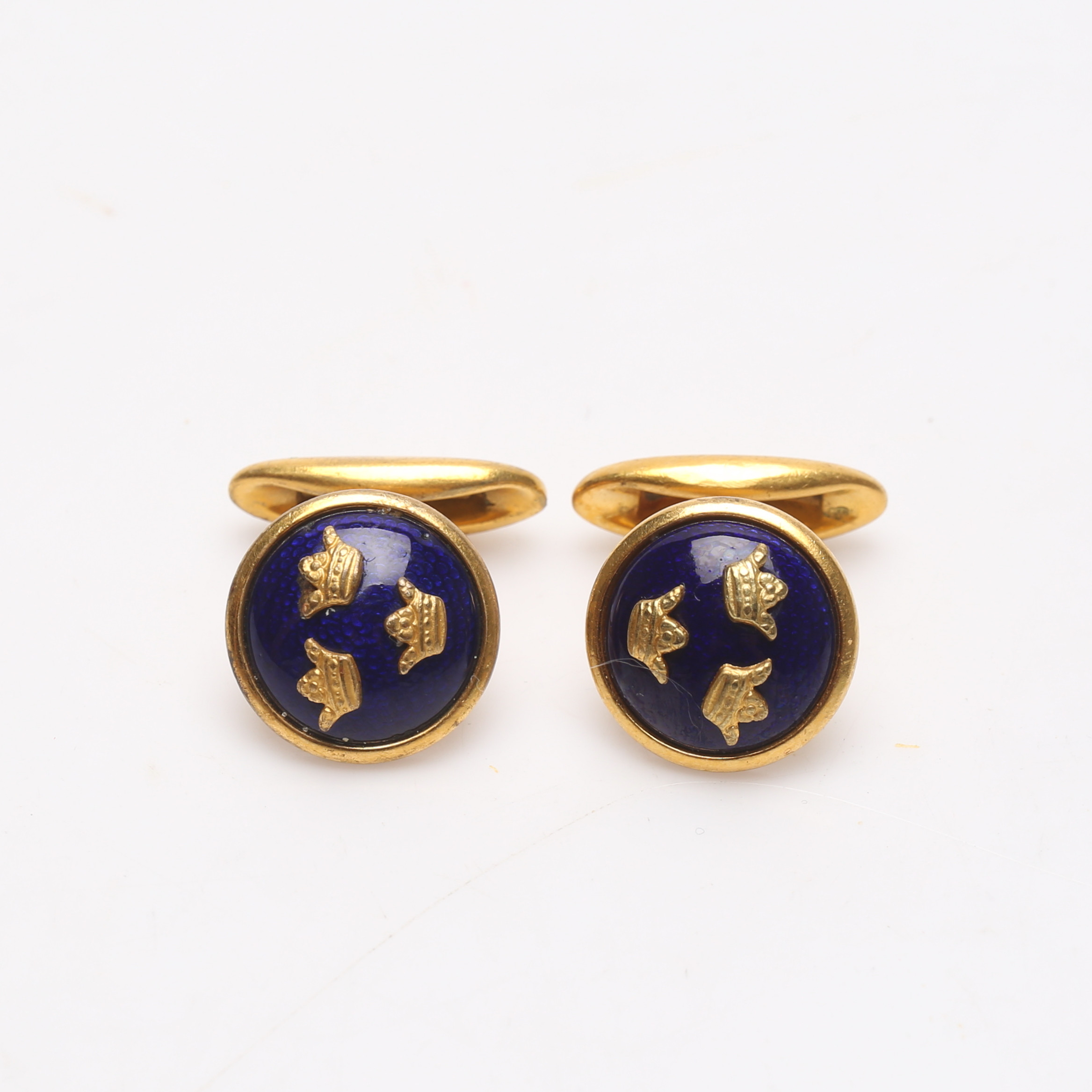 Images for 2256733. CUFF LINKS, 1 pair, enamel and brass, three kroner