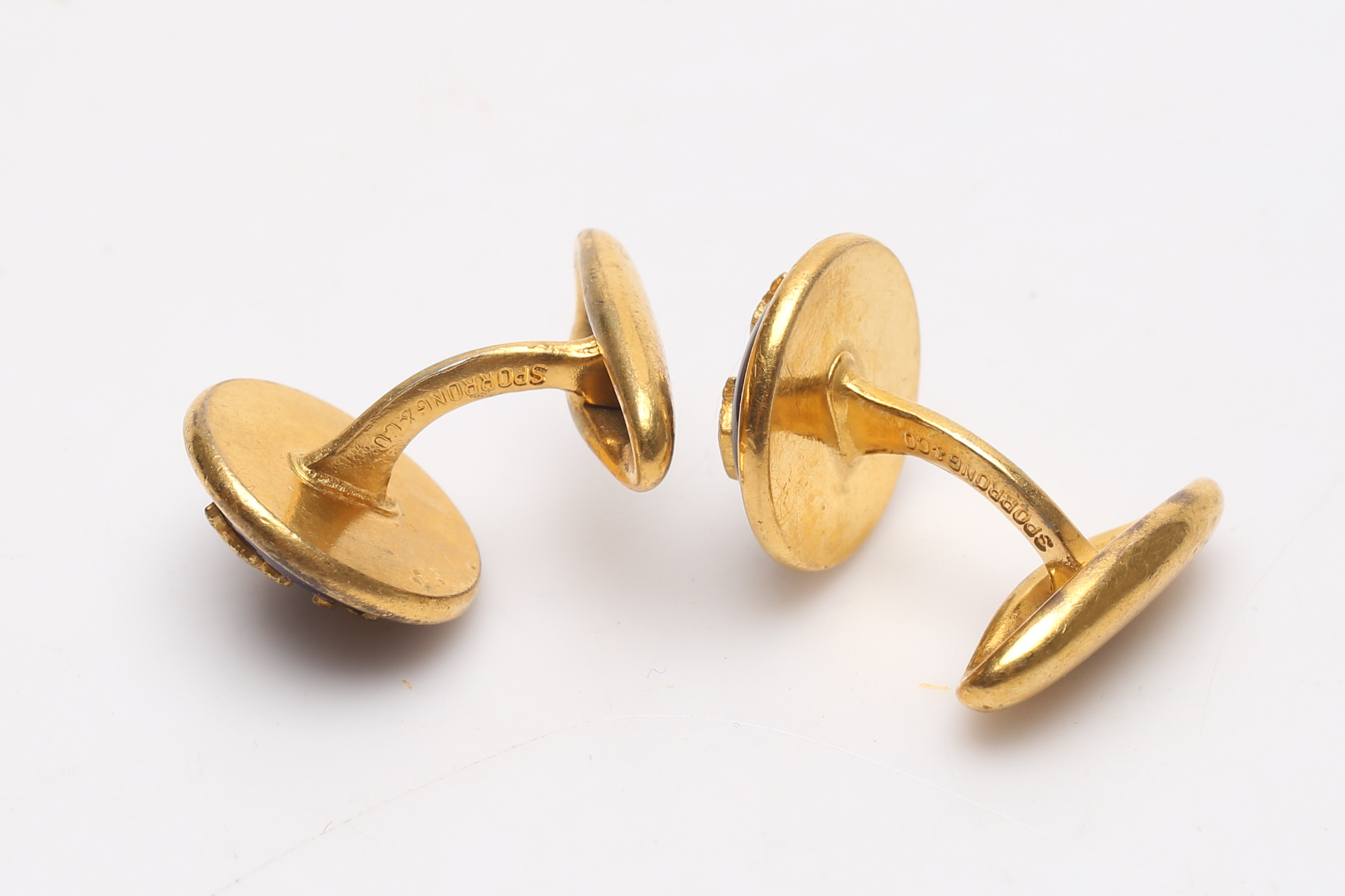 Images for 2256733. CUFF LINKS, 1 pair, enamel and brass, three kroner