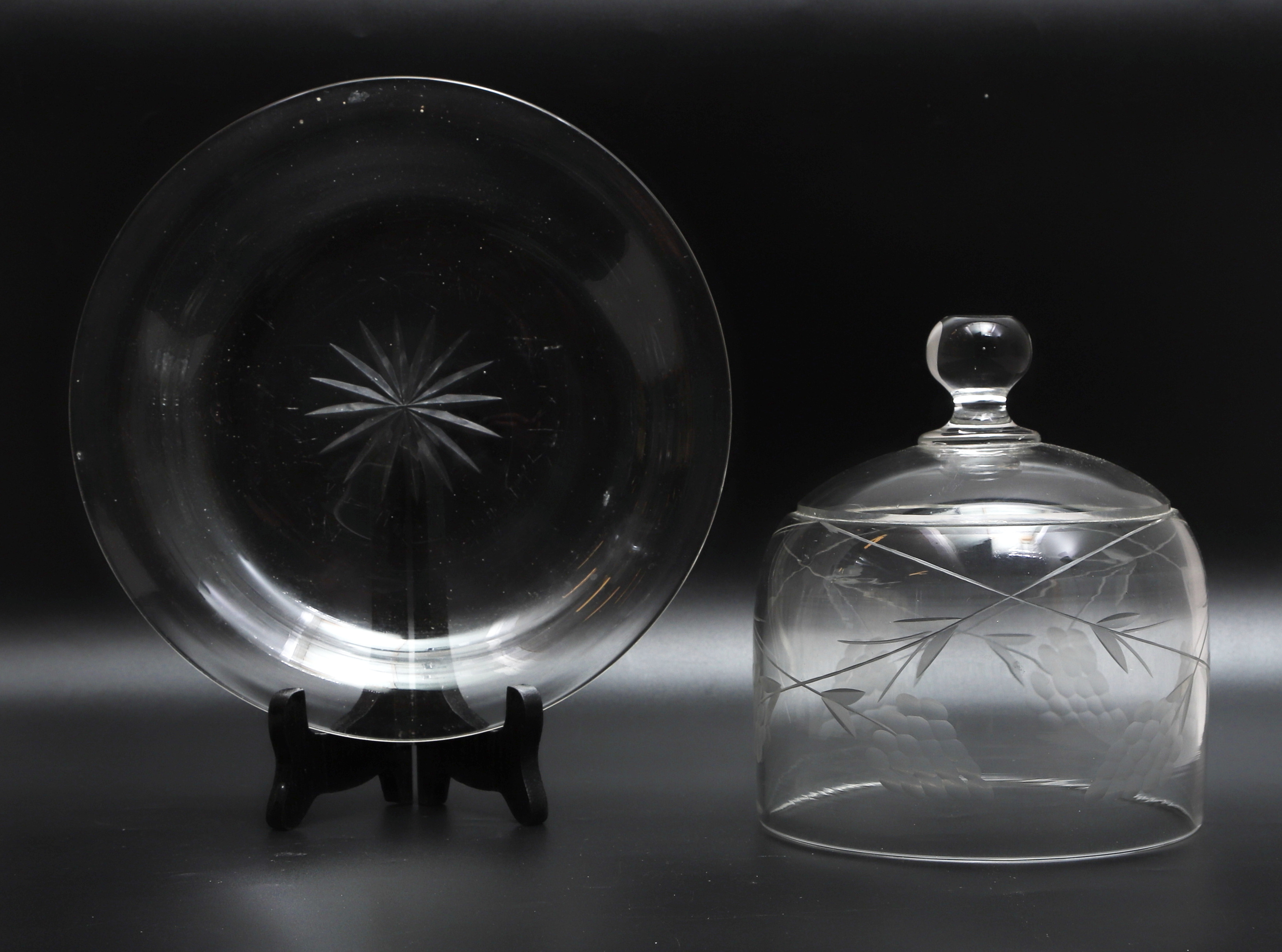 Images for 2265008. CHEESE BOX, with dish, glass.