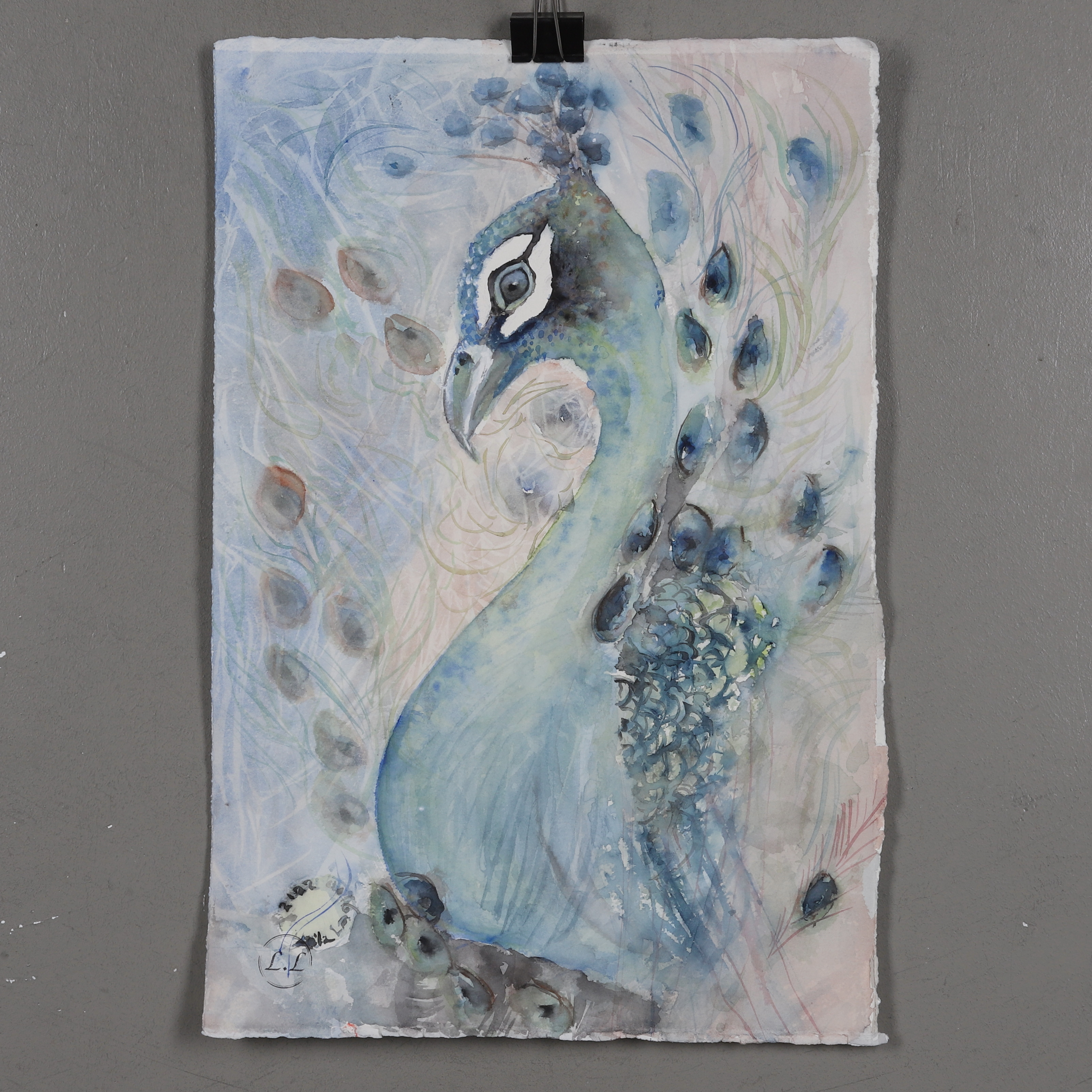 Images For 2274770 LEILA LAGR N LEILA VAN DYKE Watercolor Peacock 