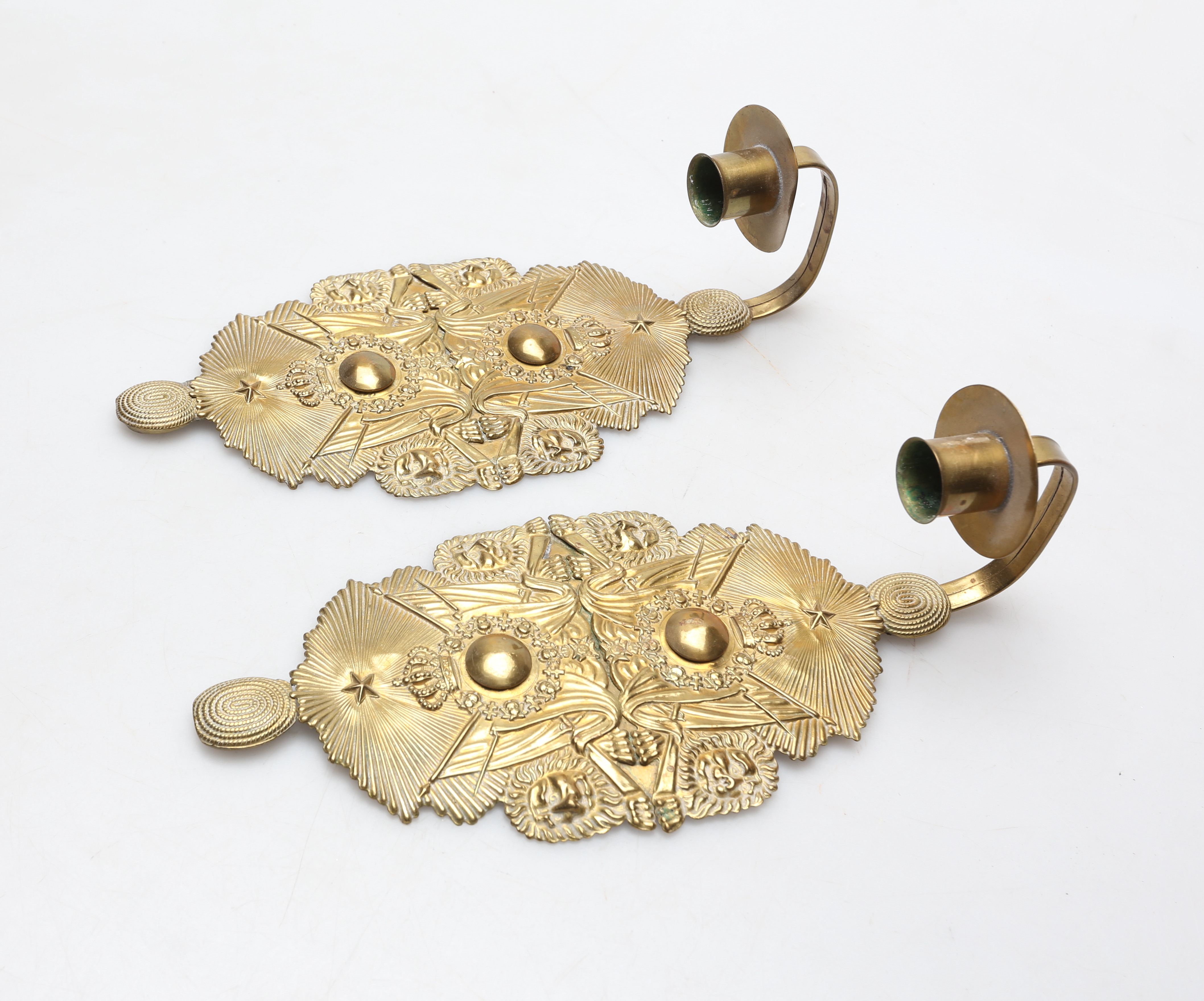 Images for 2278298. WALL CANDLE STICKS, 1 pair, brass, made of metal ...