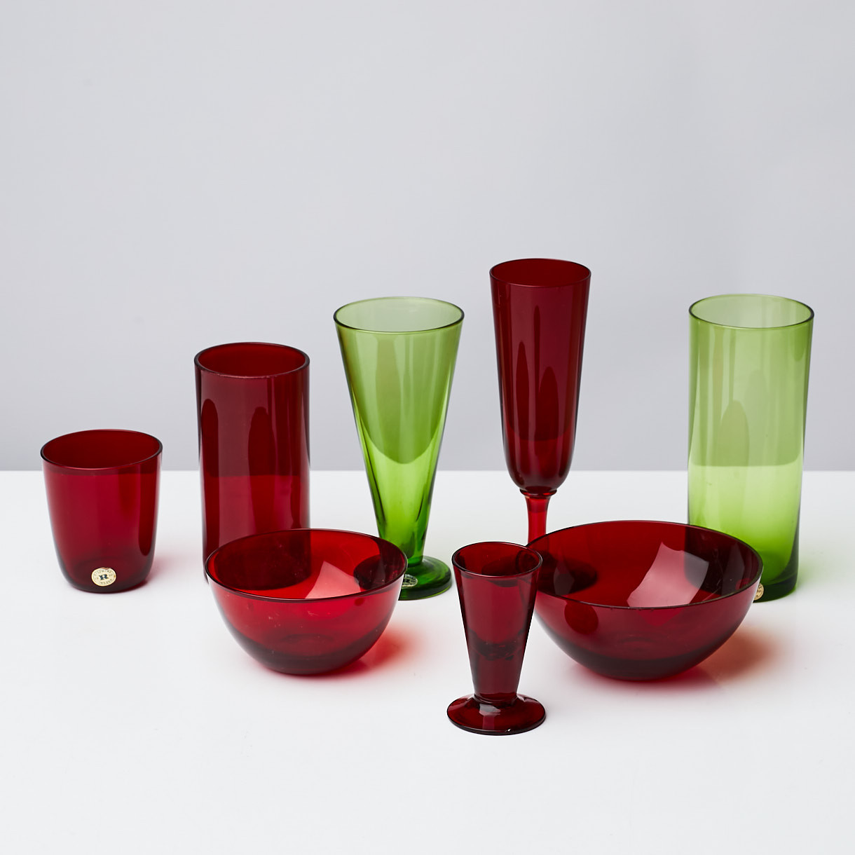Images for 2283463. MONICA BRATT. Glasses and bowls, 33 dr, Reijmyre, 5 champagne glasses, 6