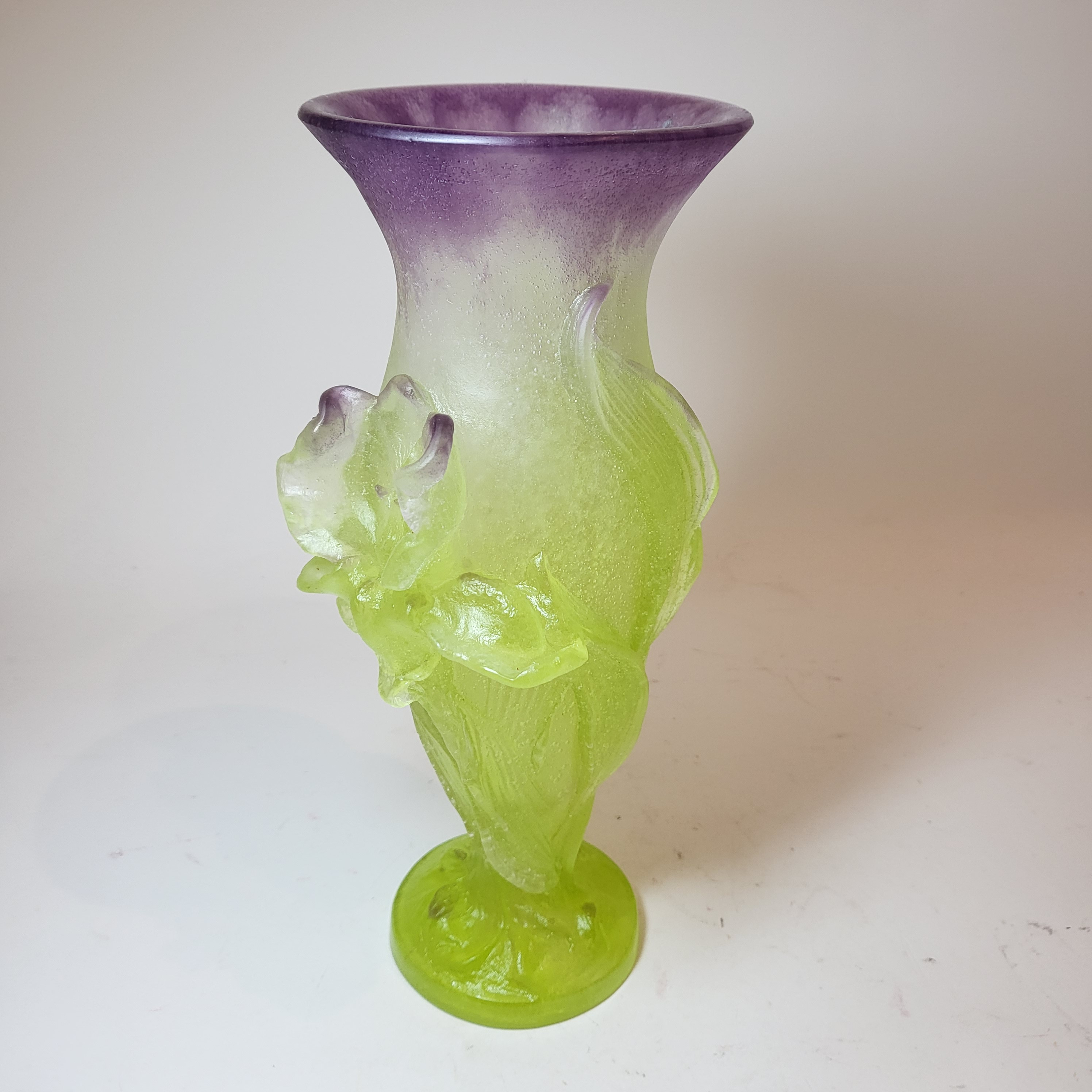 Images for 2335841. DAUM VASE "IRIS" IN PÂTE DE VERRE IN VIOLET AND