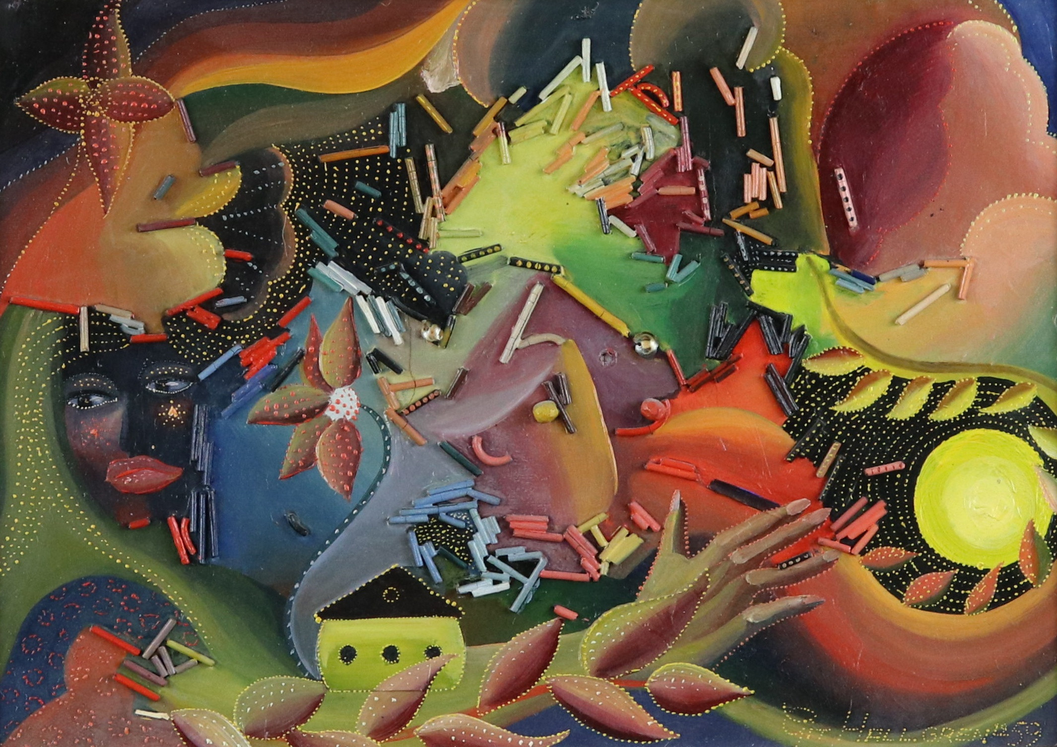 Images for 2338806. GIT HALLGREN. Mixed media on Board, composition