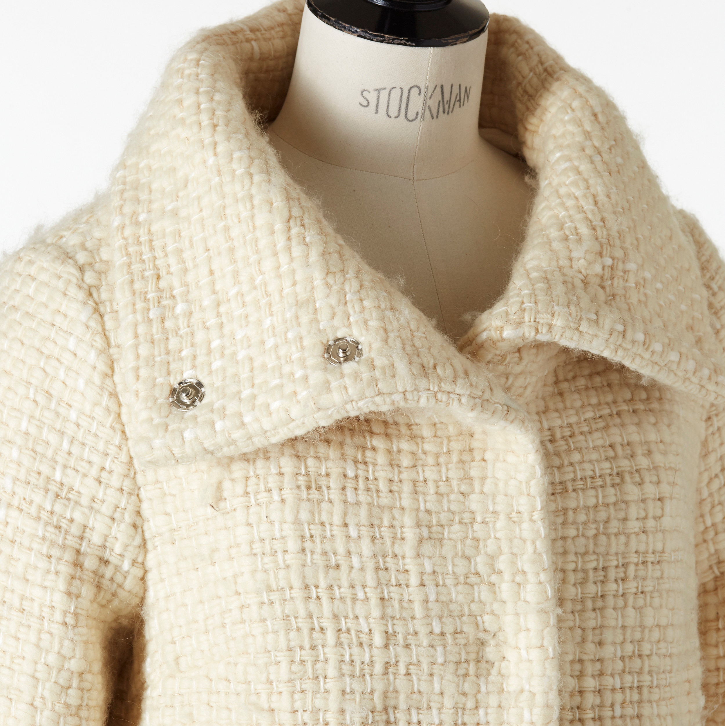 Images for 2383539. JOSEPH, coat in cream-colored wool with gold ...