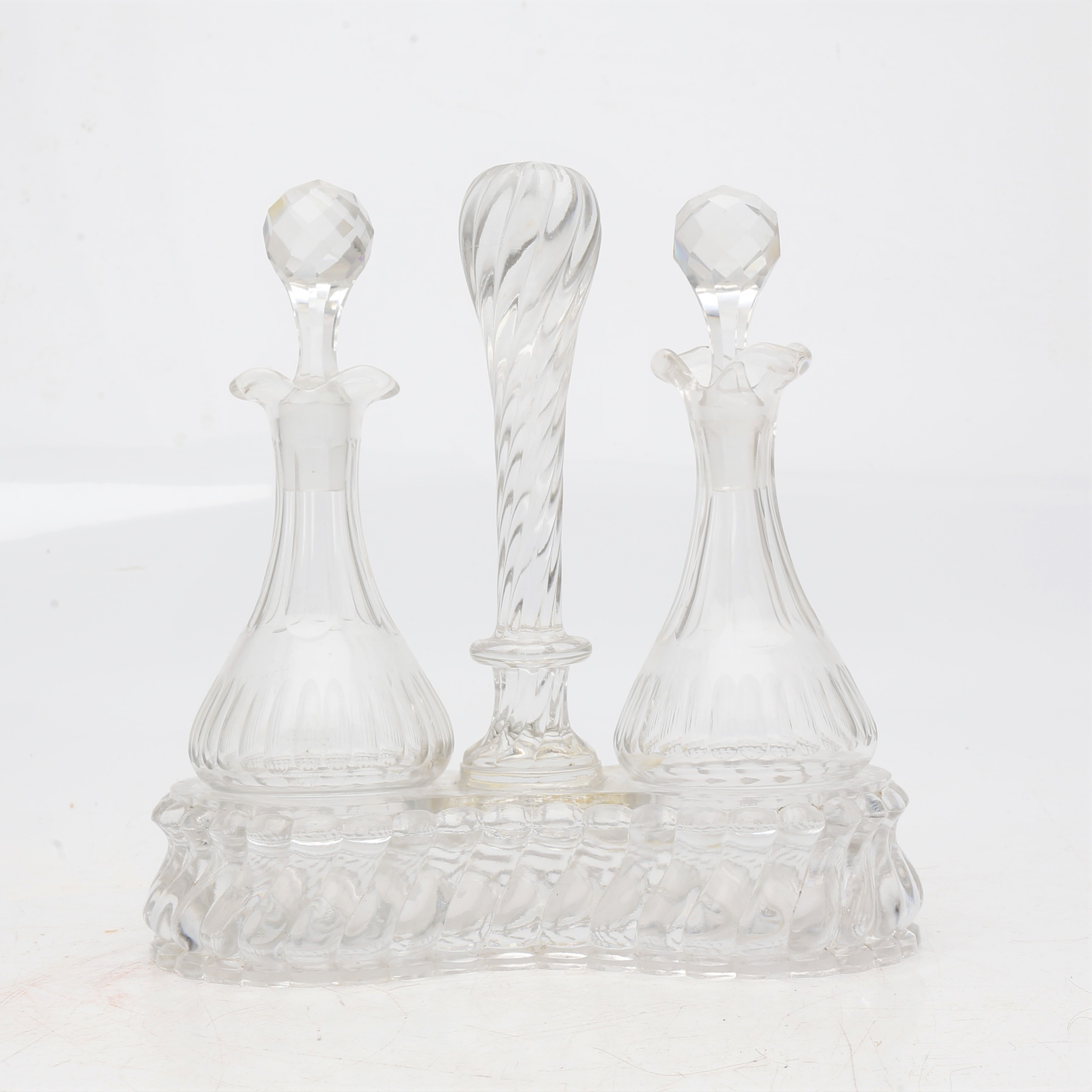 Images for 2416132. Cruets stand in moulded and carved glass, first