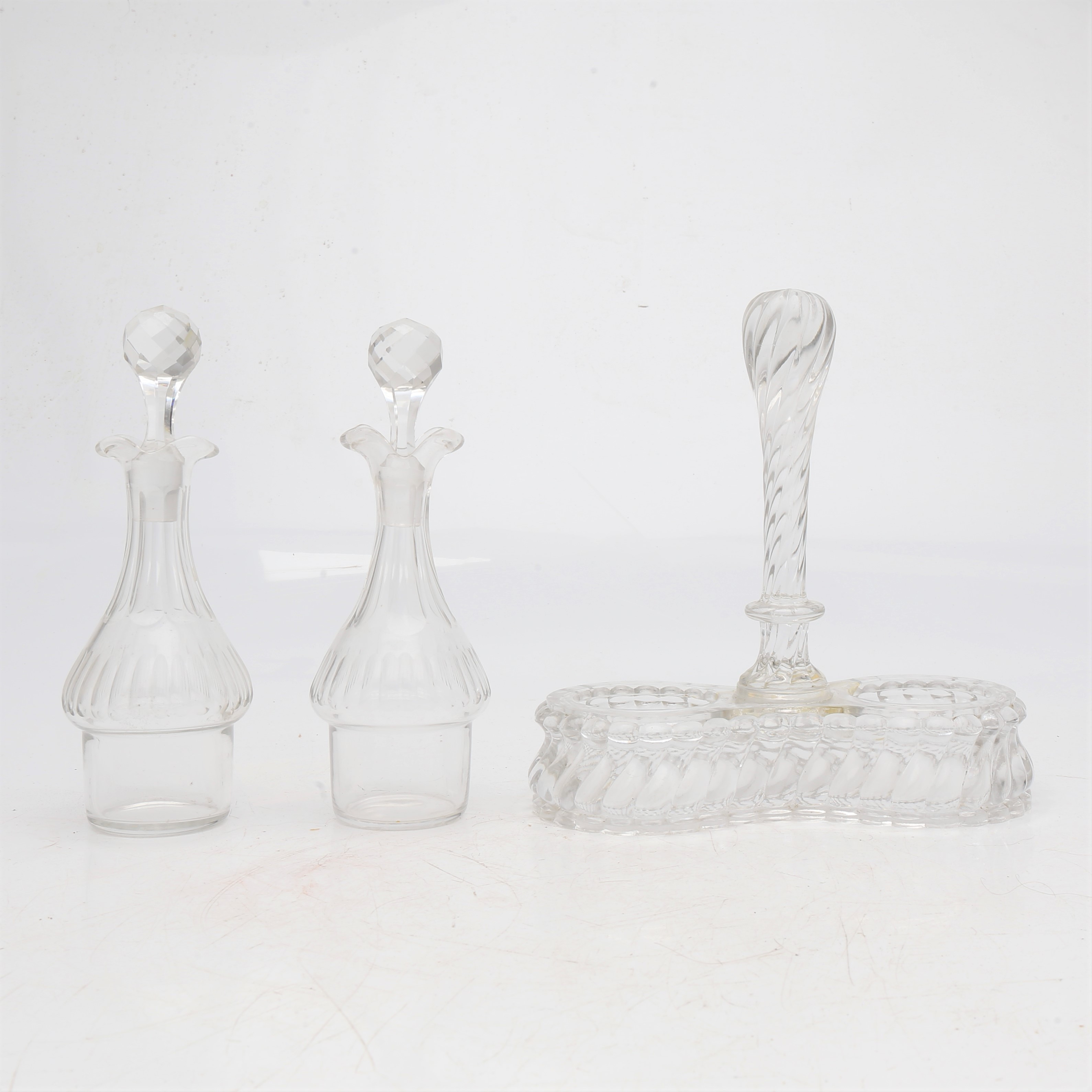 Images for 2416132. Cruets stand in moulded and carved glass, first
