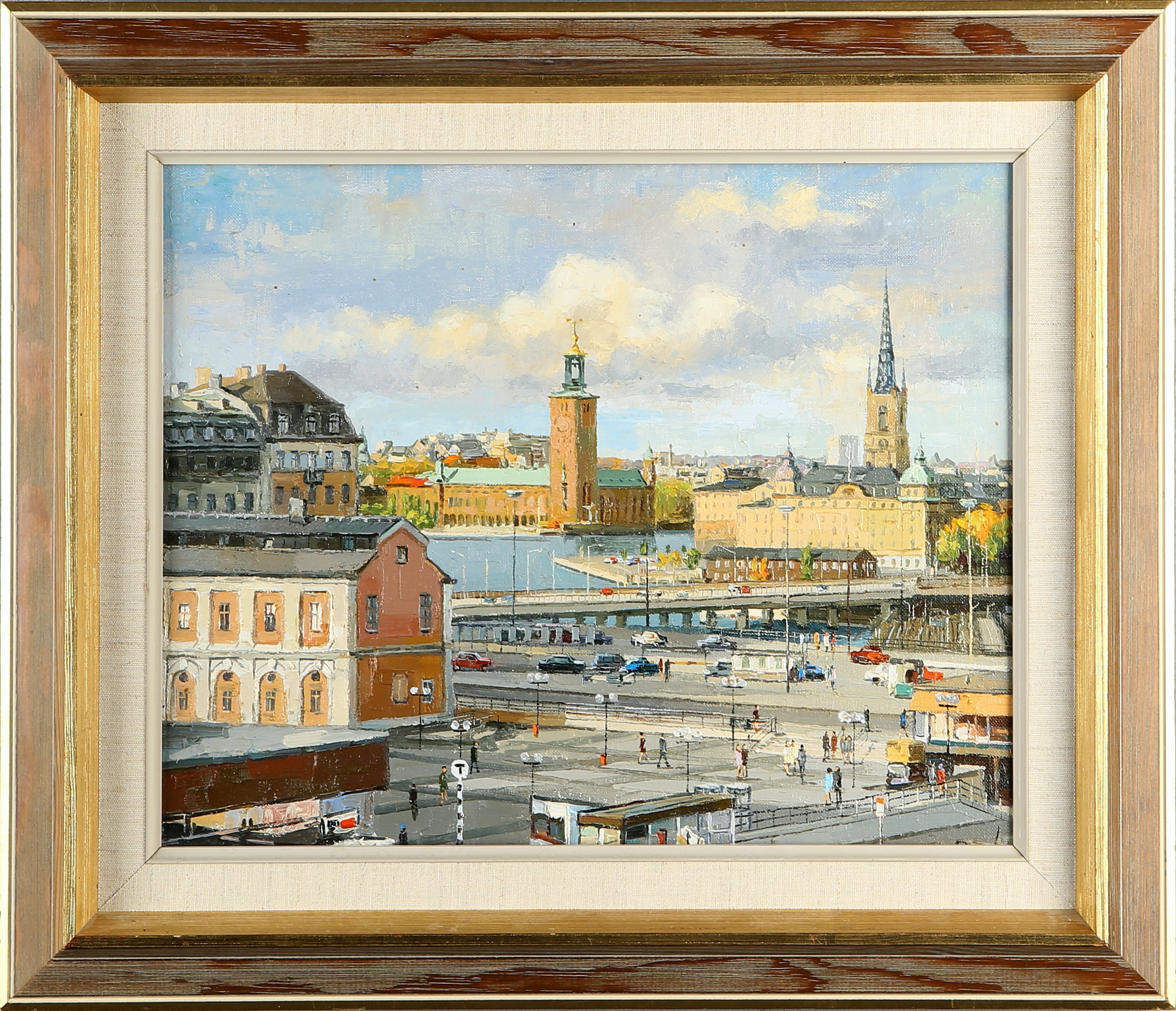 Images for 2432576. JACK PRUDNIK. Stockholm motif, Slussen, oil on canvas. Signed.