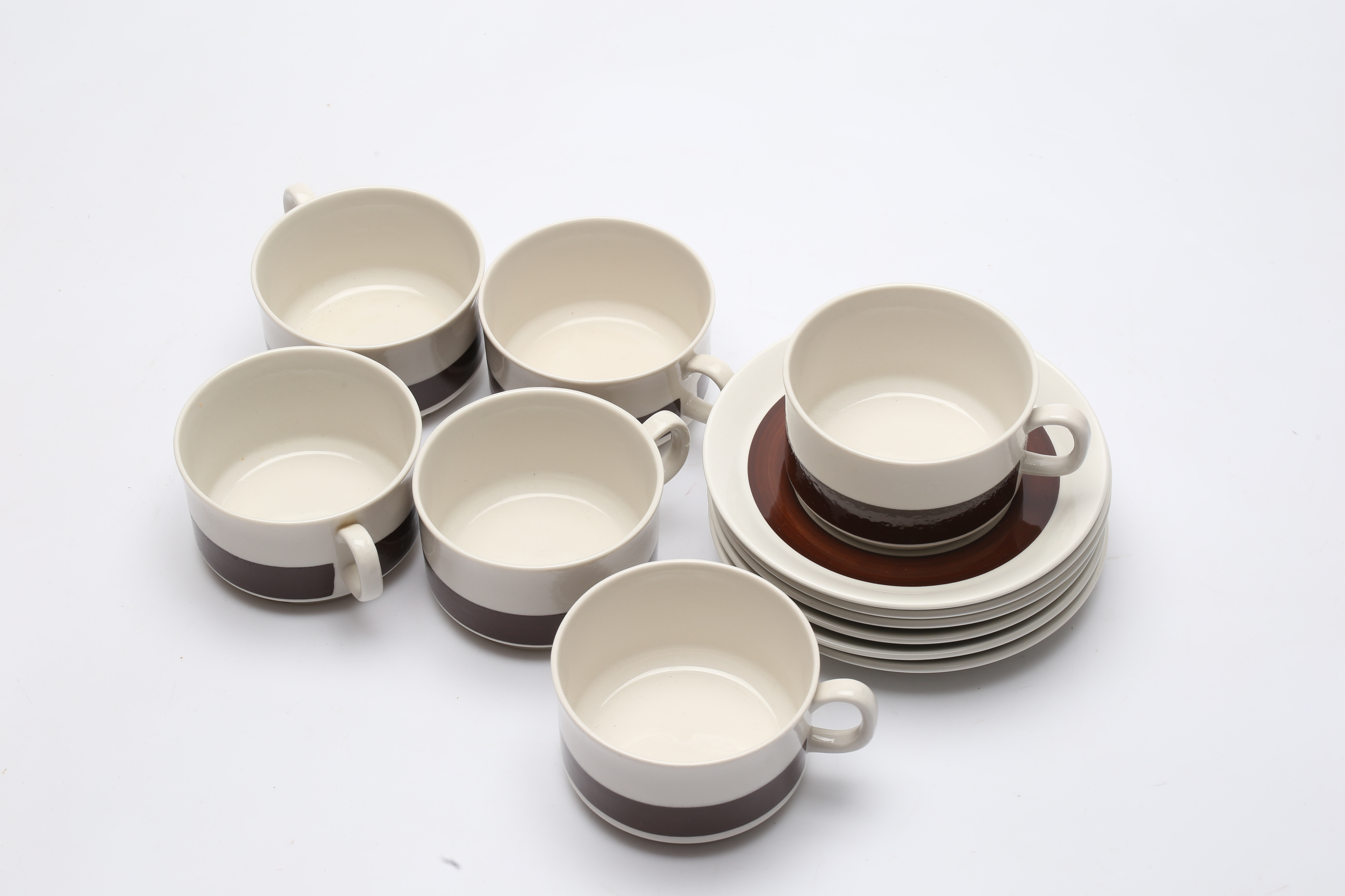 Images for 2460178. TEA CUPS WITH DISHES, 6 pcs, flint porcelain