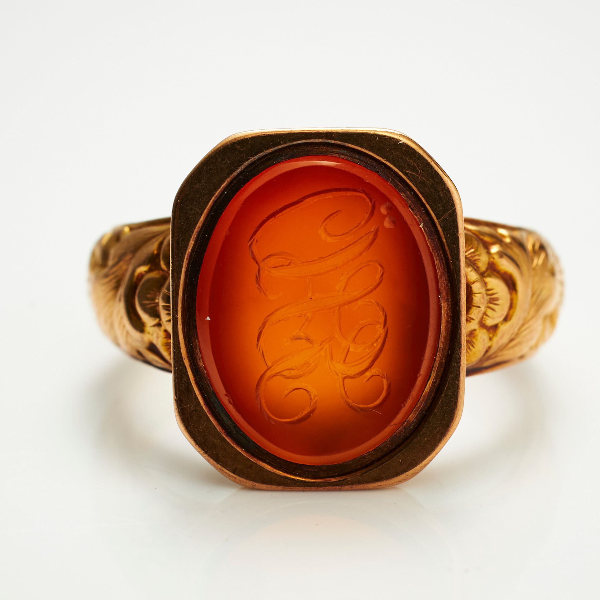Images for 2460469. SIGILL RING, 18k gold, engraved carnelian with ...