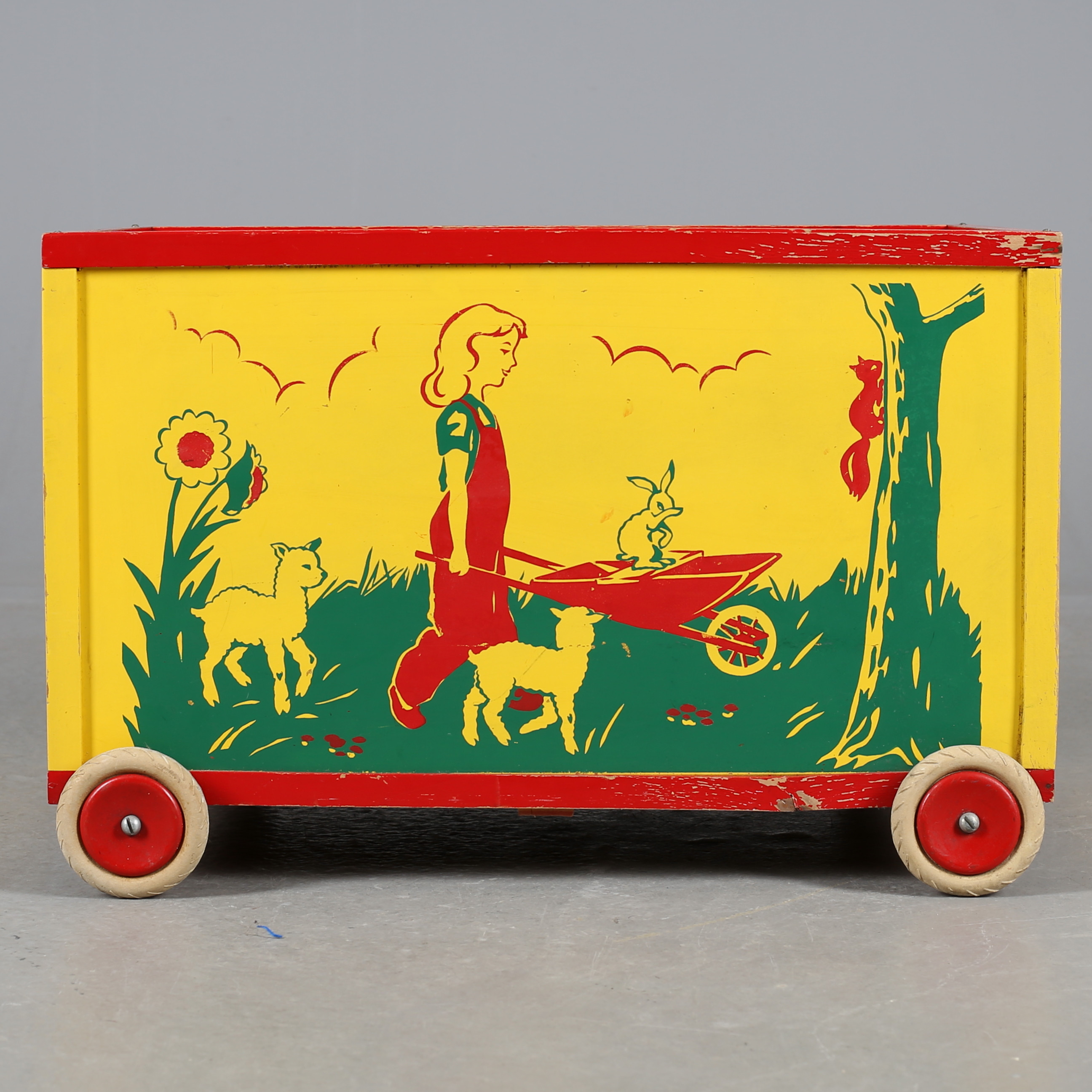 Images for 2487189. TOY BOX, wooden, on wheels, probably Brio or. Gemla