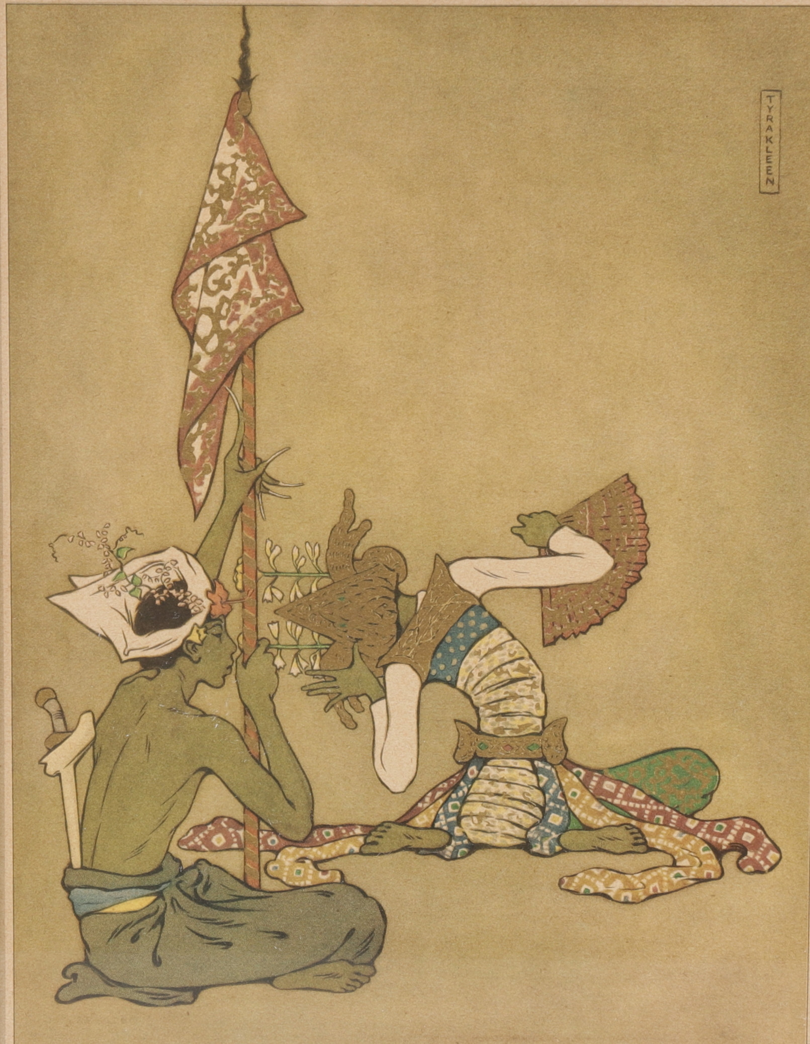 Images for 2490131. TYRA KLEEN. "Temple workers in Bali", graphic sheet