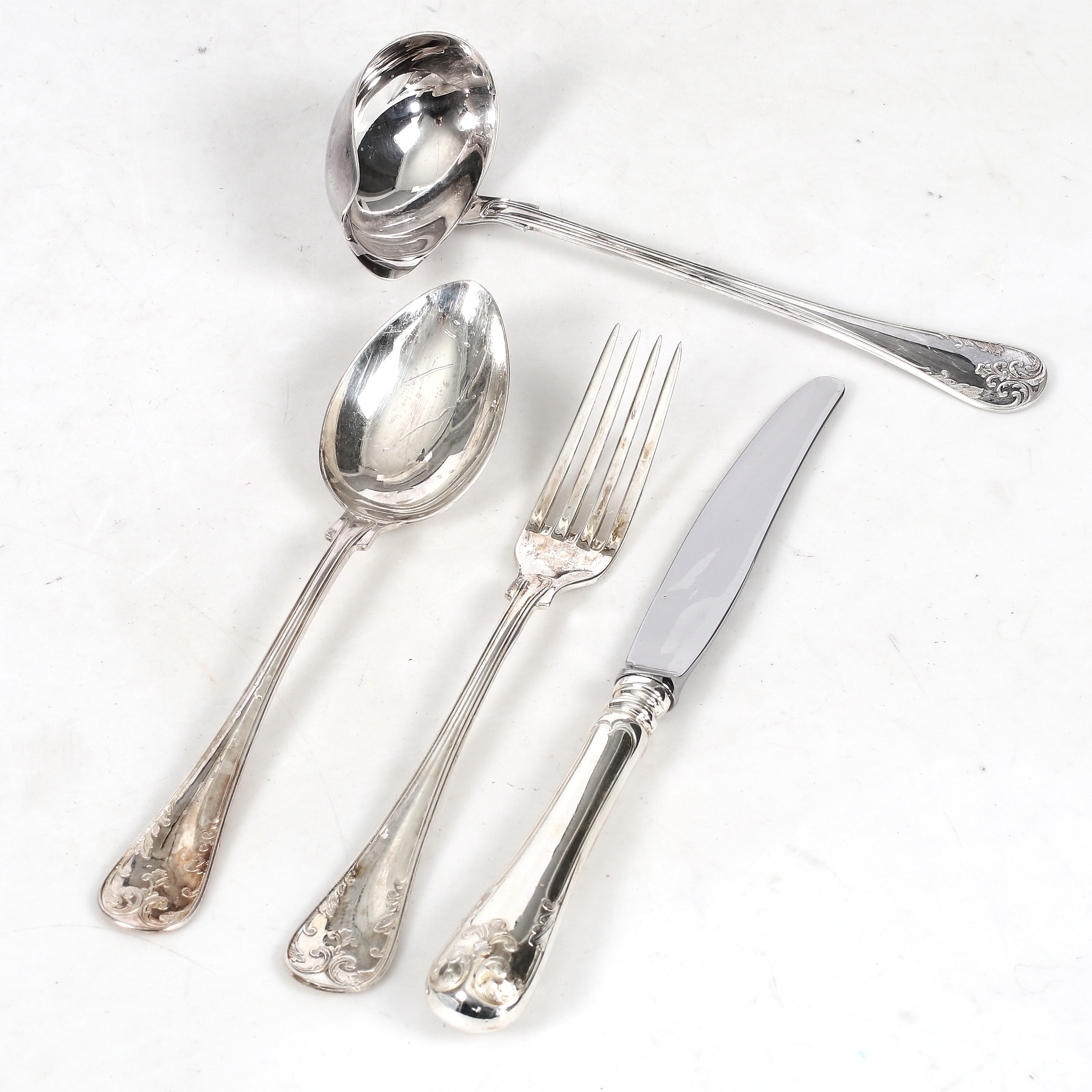 Images for 2529321. CUTLERY, 30 pieces, silver, "Old French", GAB