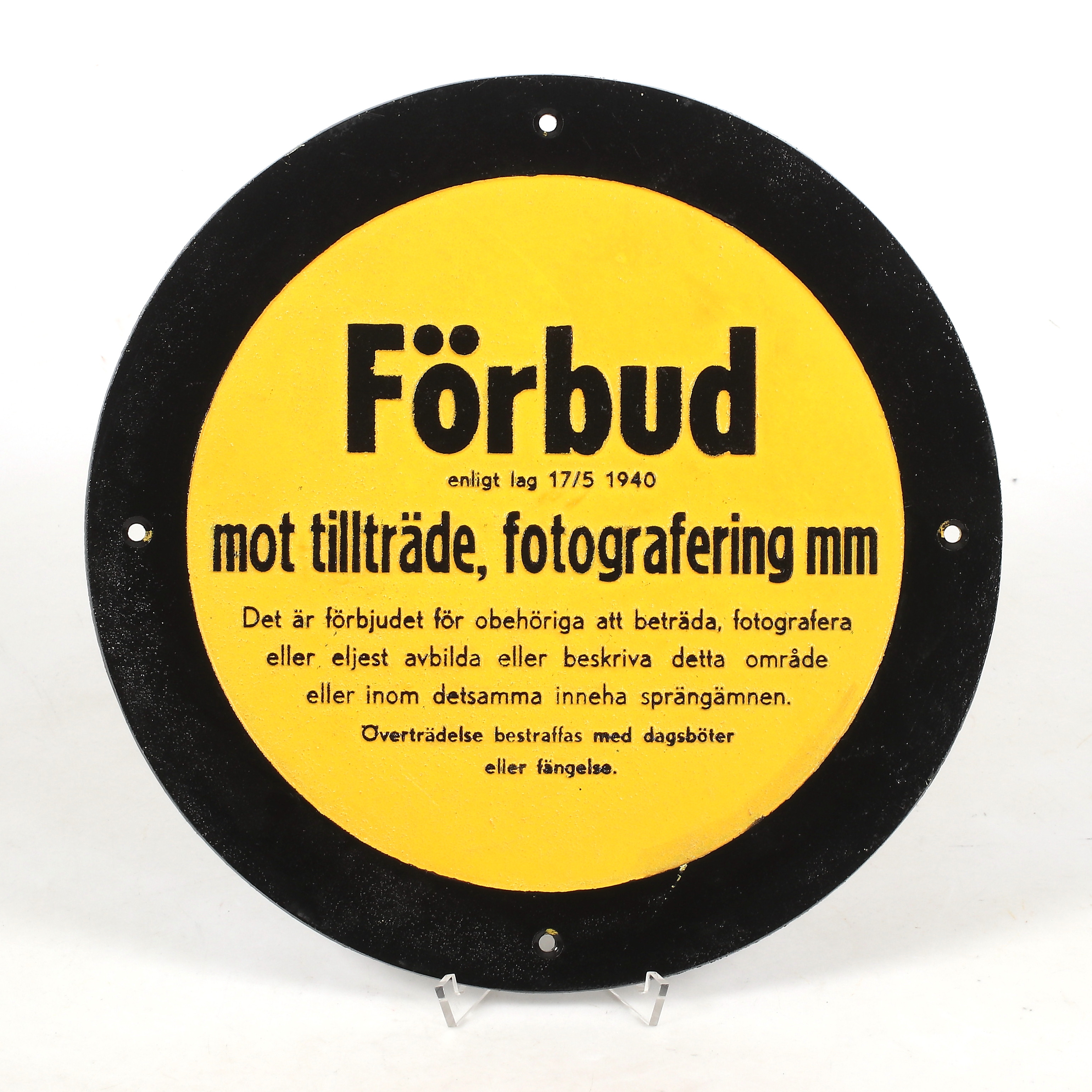 Images For 2560001 SIGN Aluminium Prohibition Sign Sweden Auctionet
