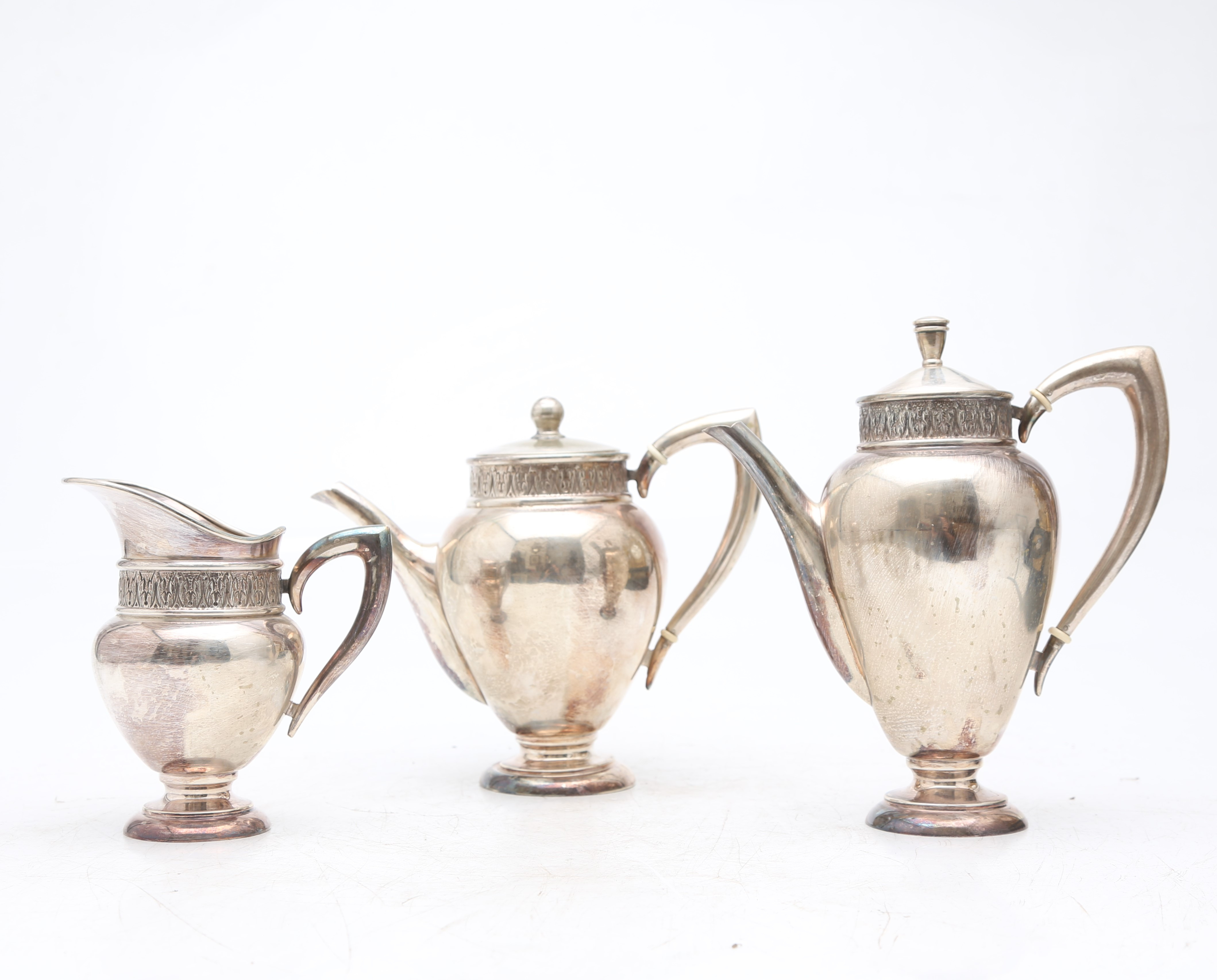 Images for 2561837. Silver coffee pot, teapot and milk jug.