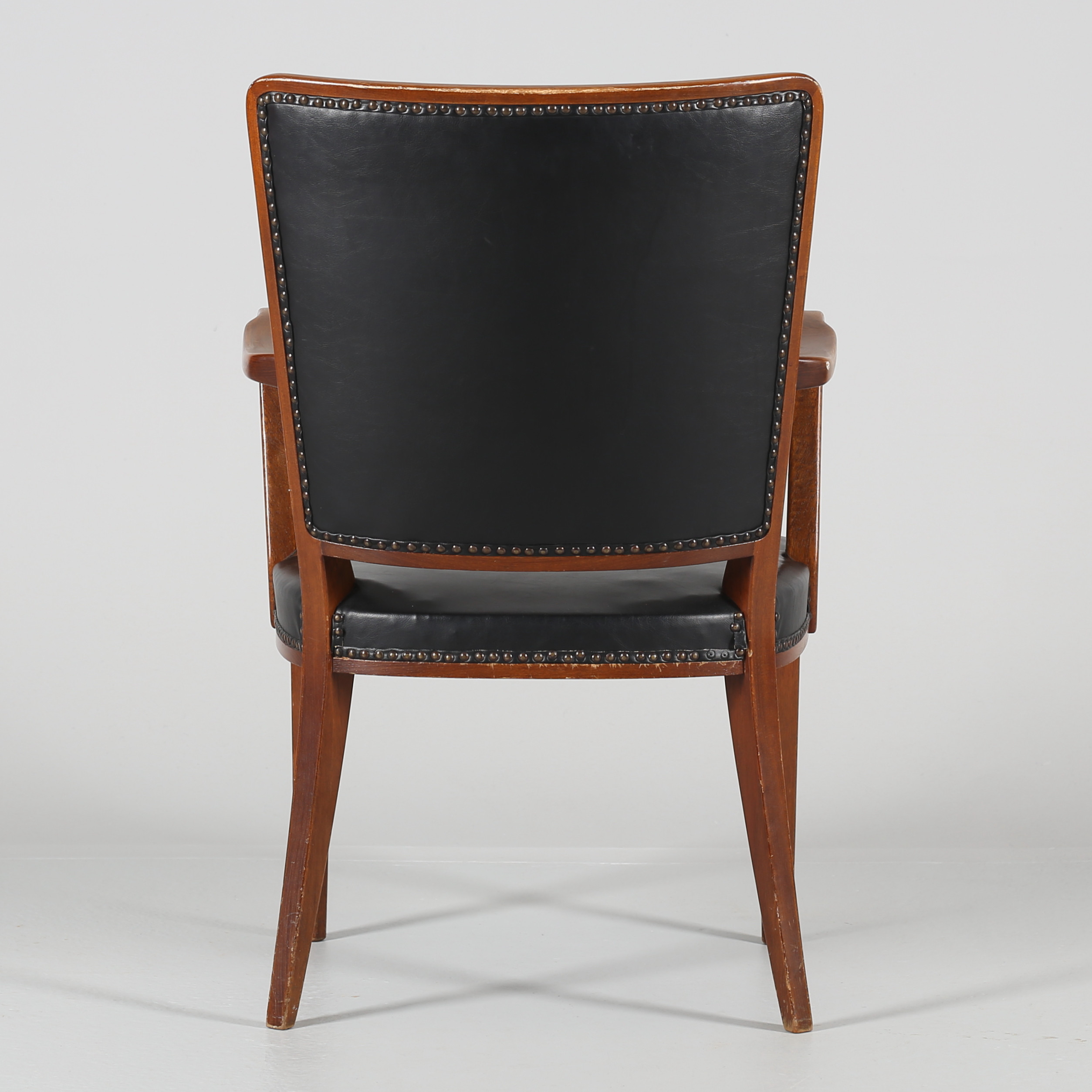 Images for 2639616. ARM CHAIR / OFFICE CHAIR, mahogany frame with fixed upholstered seat and