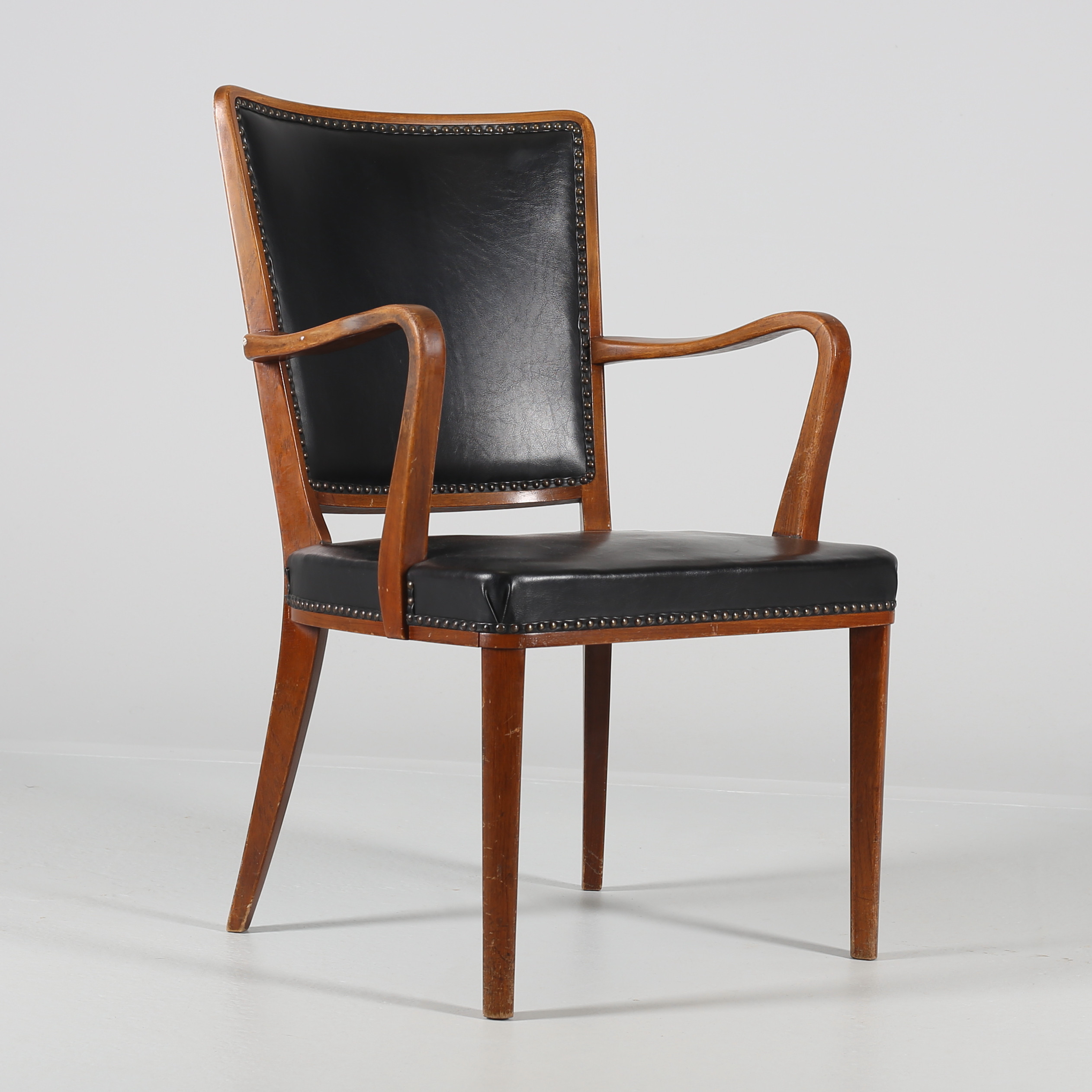 Images for 2639616. ARM CHAIR / OFFICE CHAIR, mahogany frame with fixed upholstered seat and