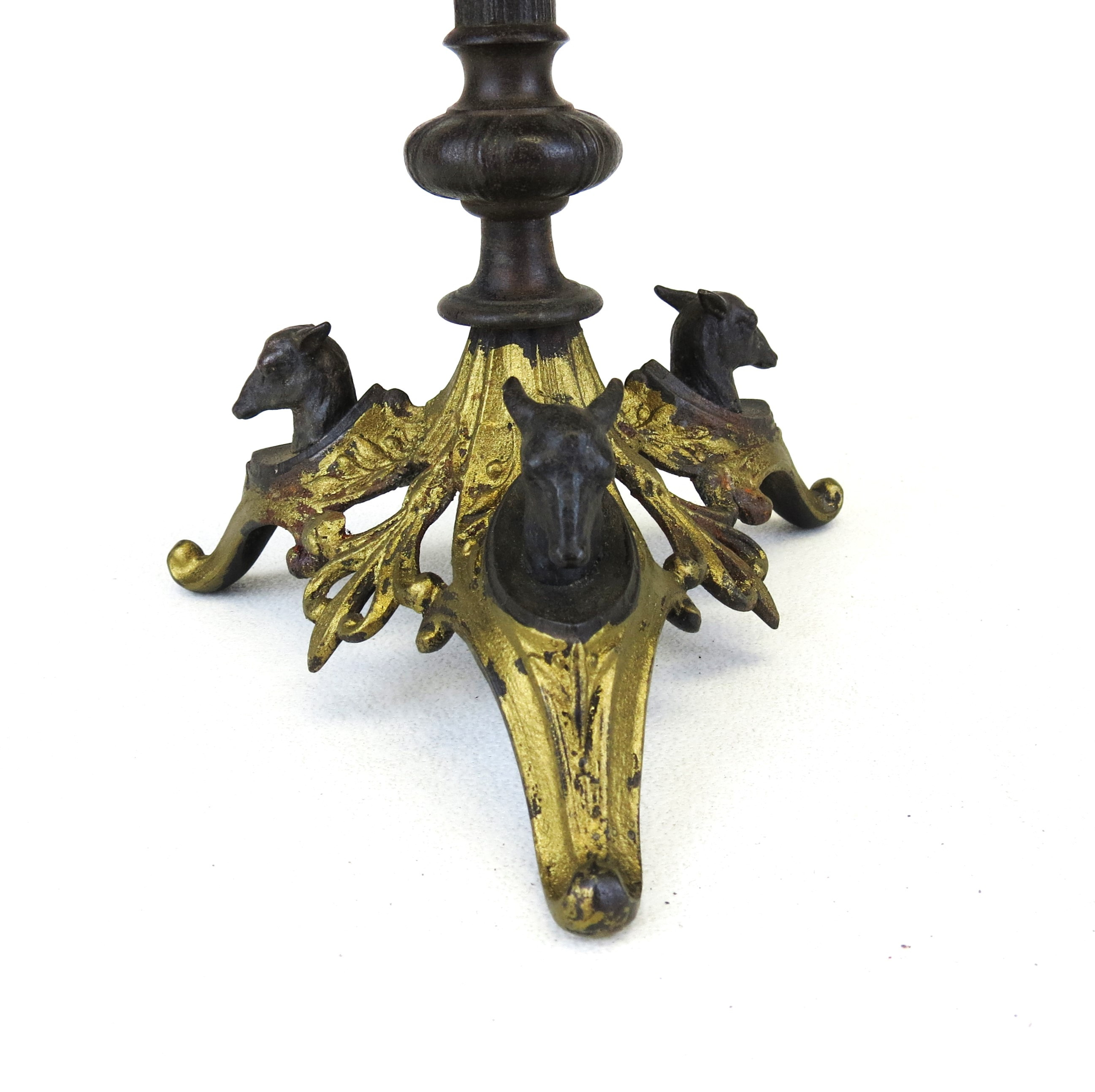 Images for 2665640. DEER HEAD AND CHERUB CAST BRONZE CANDLESTICK WITH