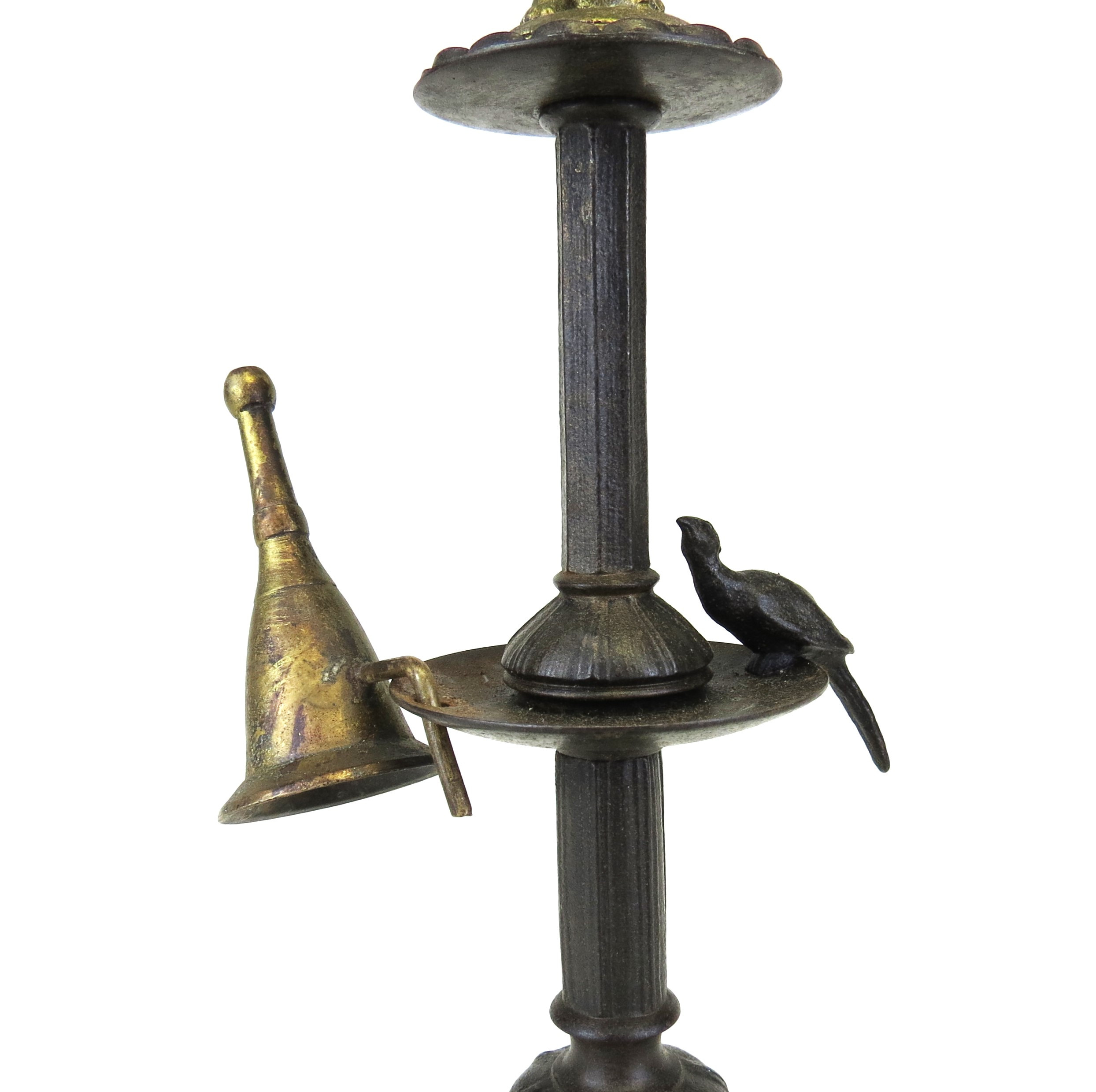 Images for 2665640. DEER HEAD AND CHERUB CAST BRONZE CANDLESTICK WITH