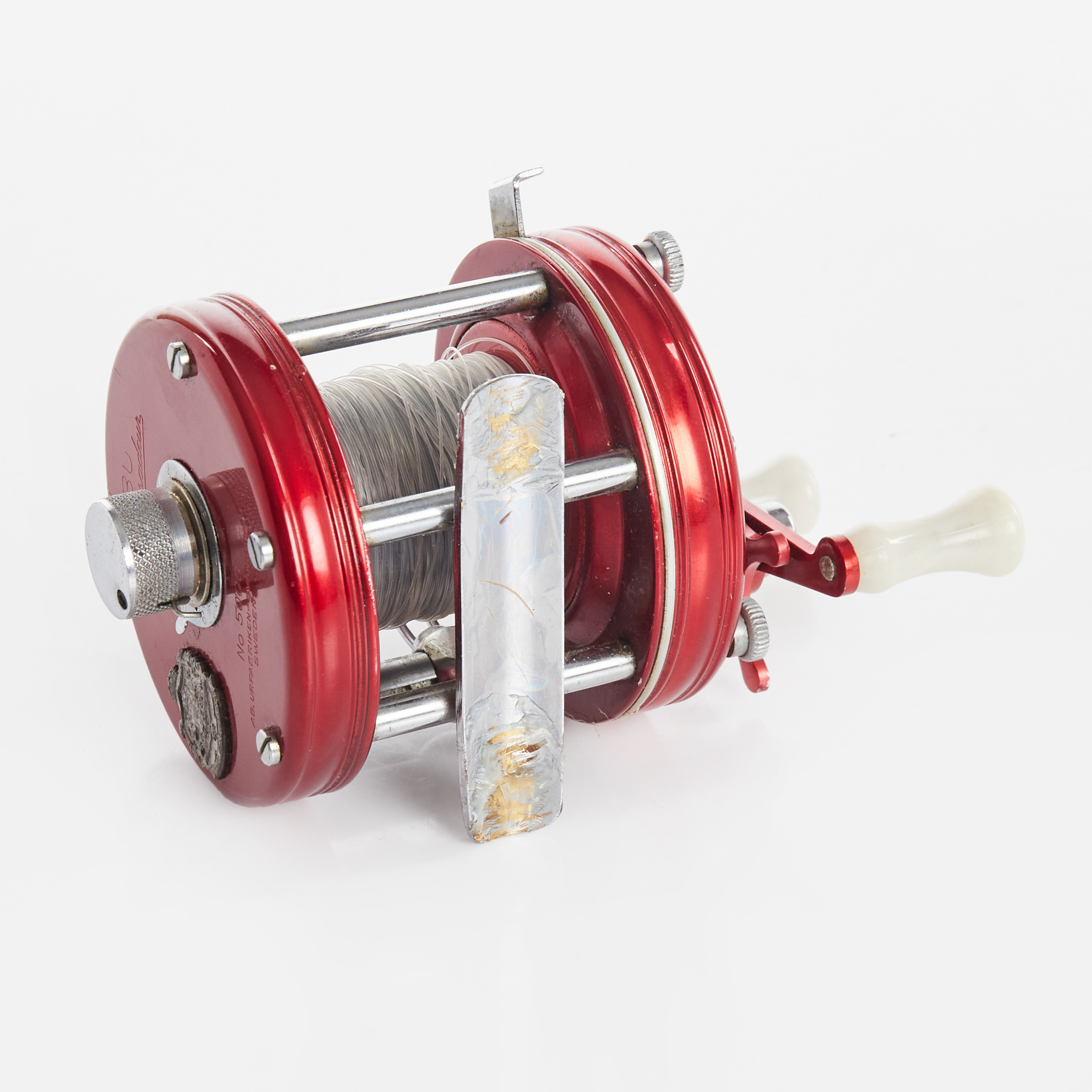 Moulinet De Pêche Vintage Abu Ambassadeur N°5000 4 Vis Rouge - Suède Propre
