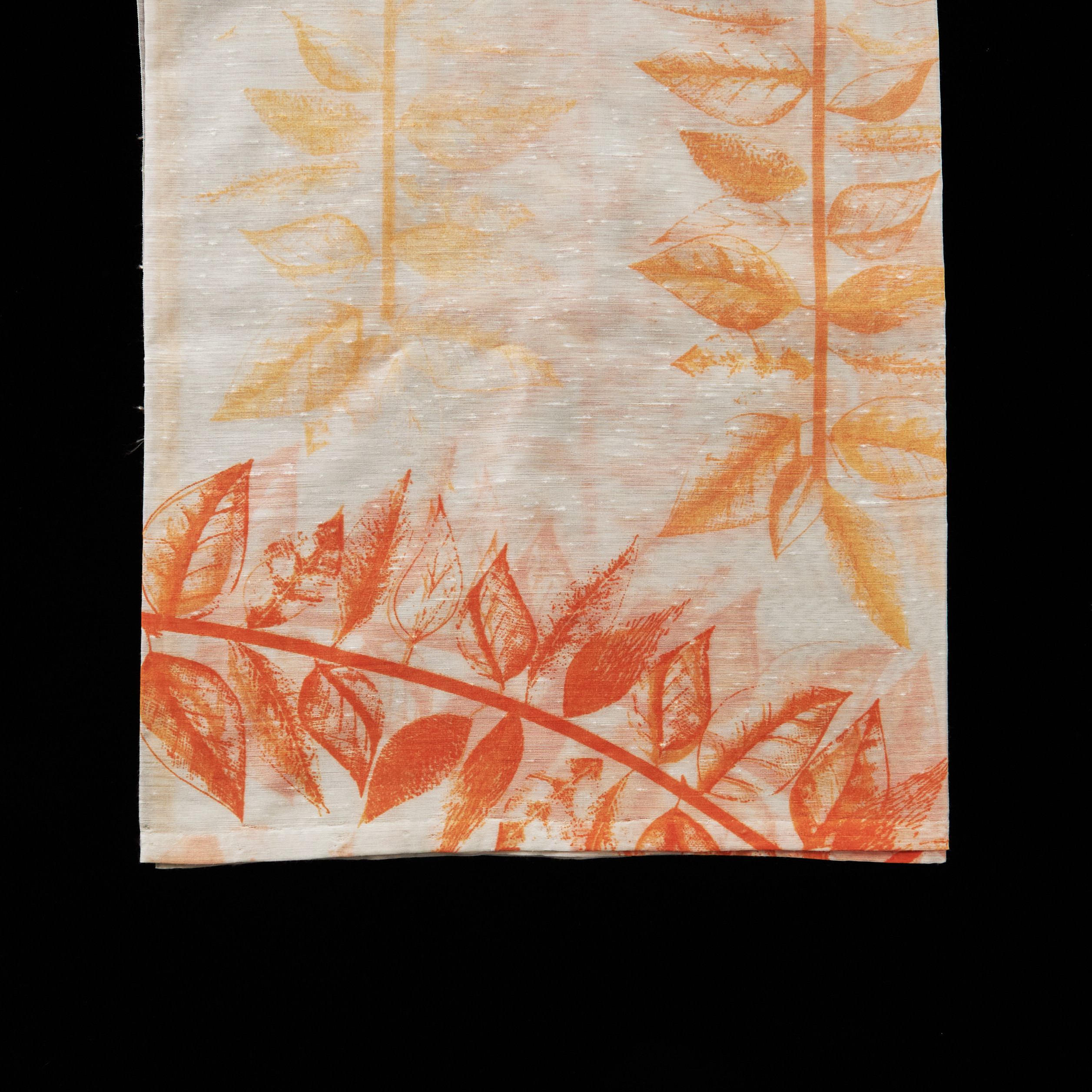 Images for 2678983. CURTAINS, 3 pcs, 1960s, pattern of orange leaf ...