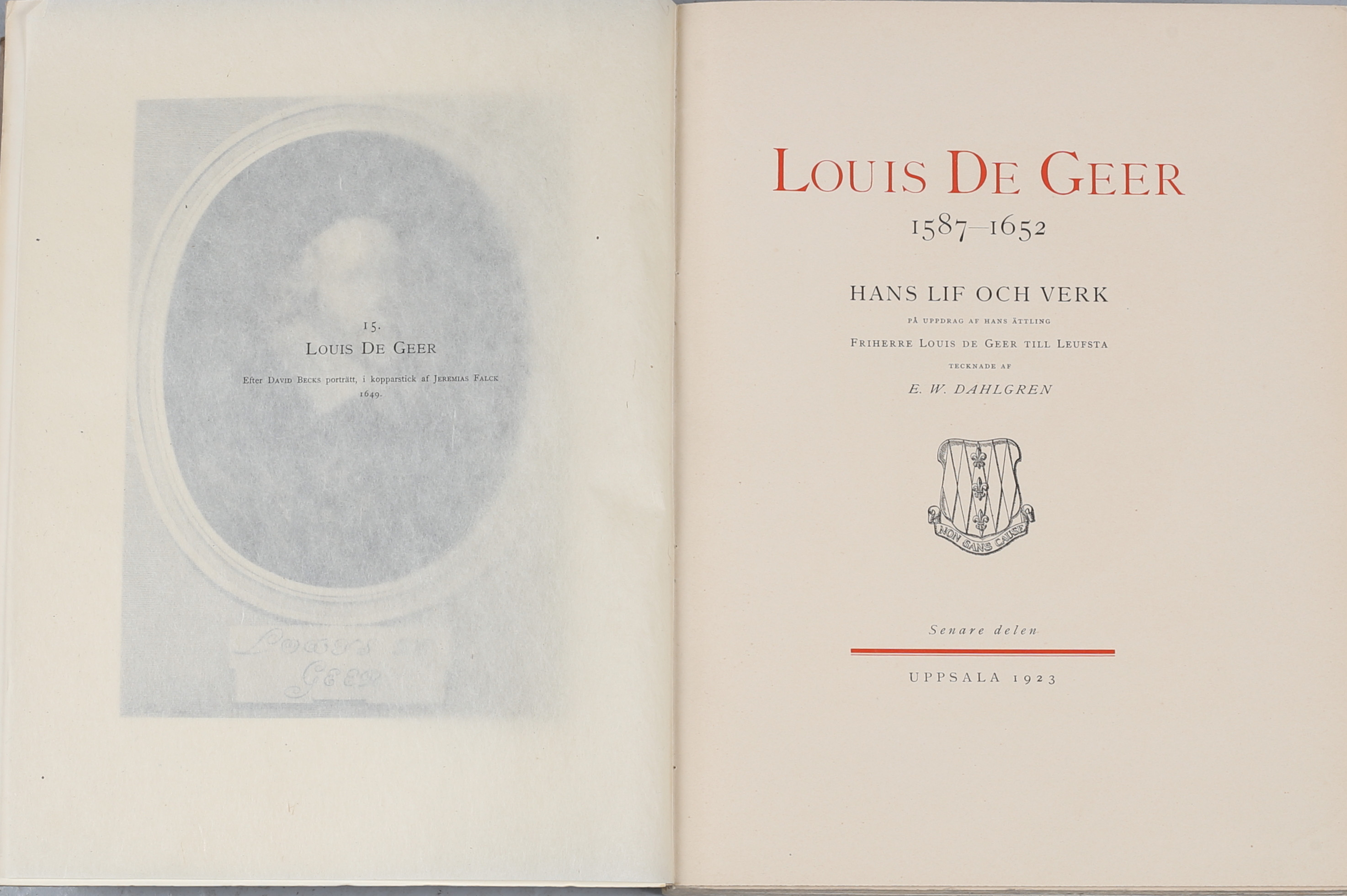 Bilder för 2732667. BÖCKER, häftade, Louis De Geer 15871652, Förra