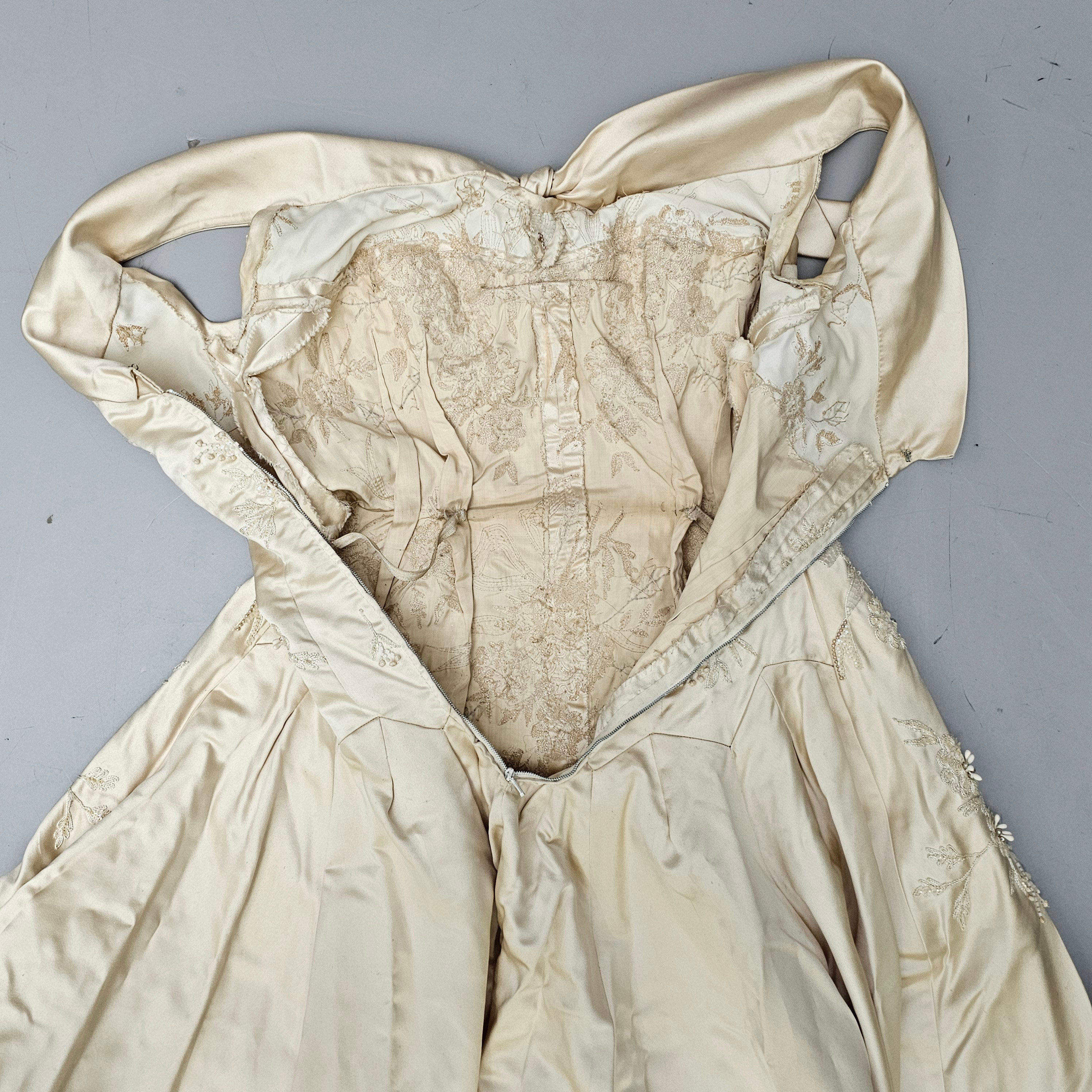 Images for 2735137. "VINTAGE" DRESS WITH BEADINGS AND CHAMPAGNE SATIN