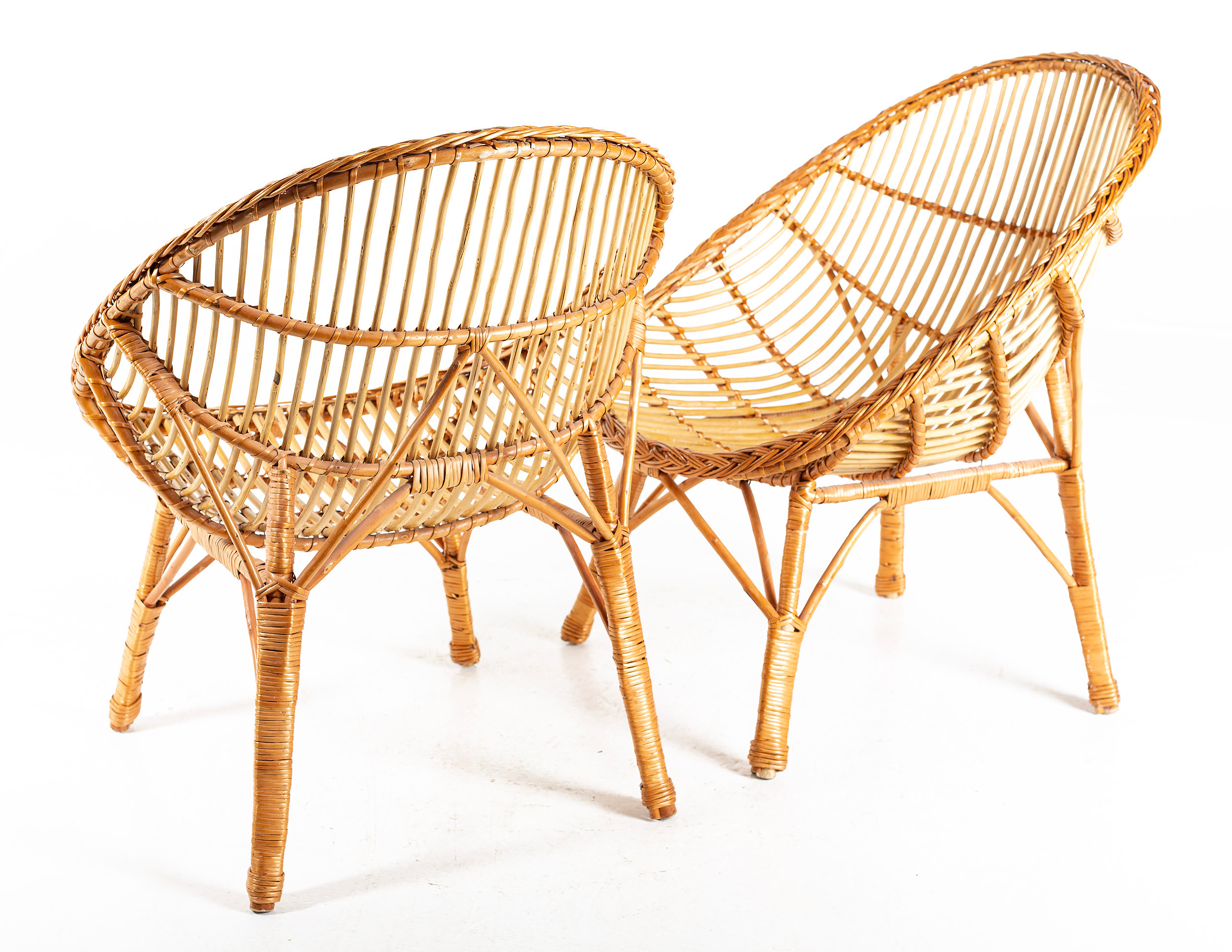 Images for 2735836. ARMCHAIRS, a pair, rattan / bamboo, second half of the 20th century.
