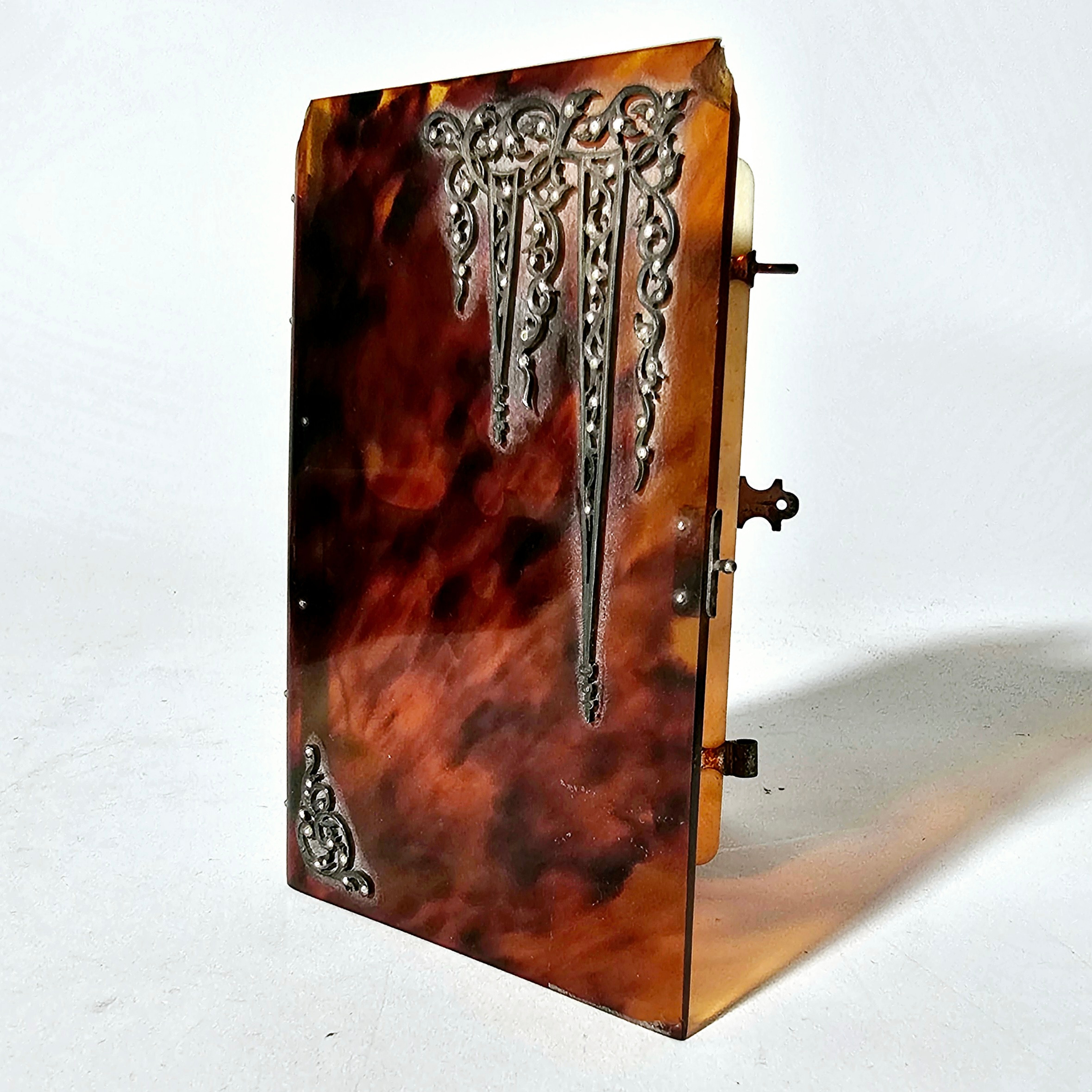 Images for 2744326. ANTIQUE CARD HOLDER IN SILVER AND TORTOISE WITH