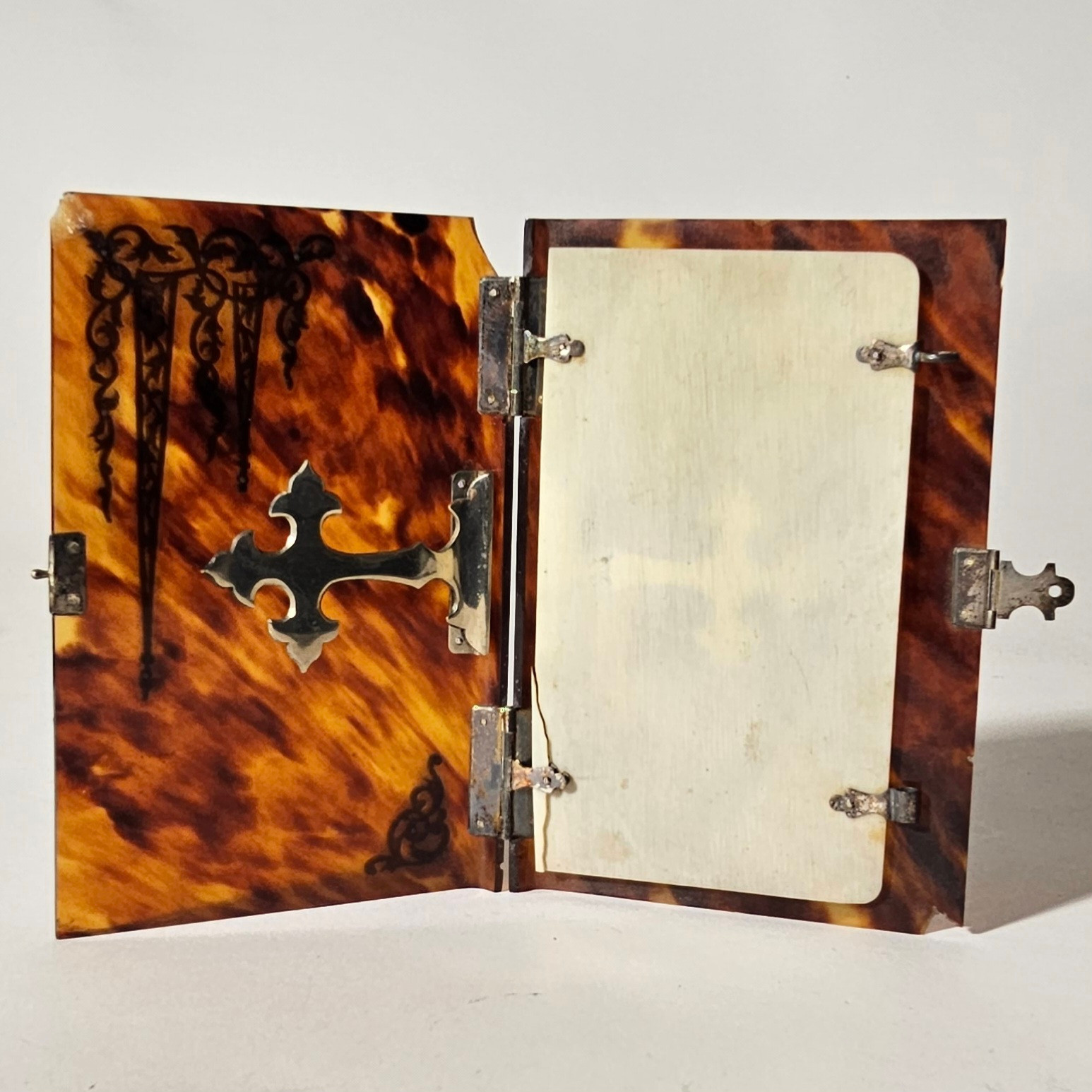 Images for 2744326. ANTIQUE CARD HOLDER IN SILVER AND TORTOISE WITH