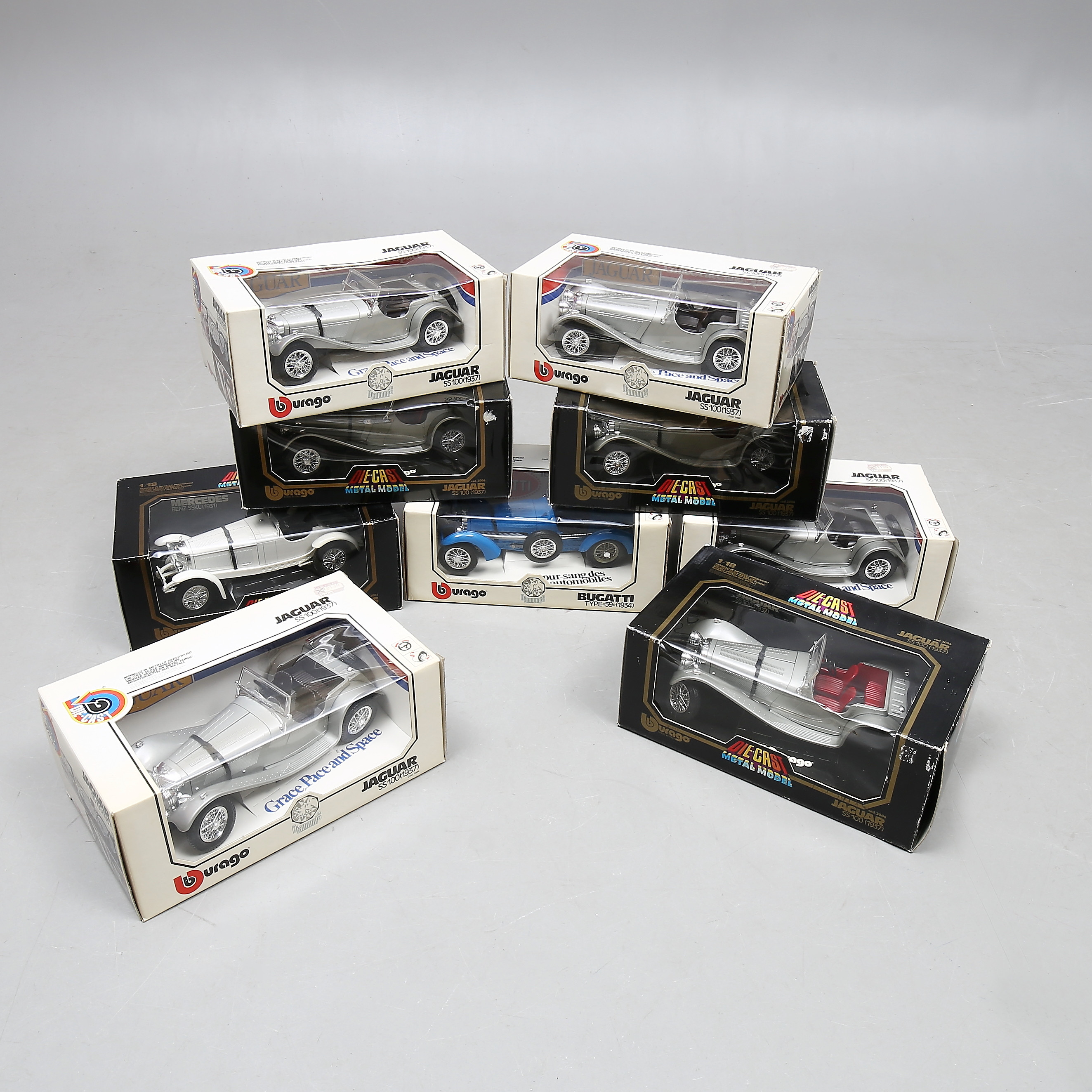Images for 2771023. BURAGO, 9 model cars, metal, scale 1:18, original ...