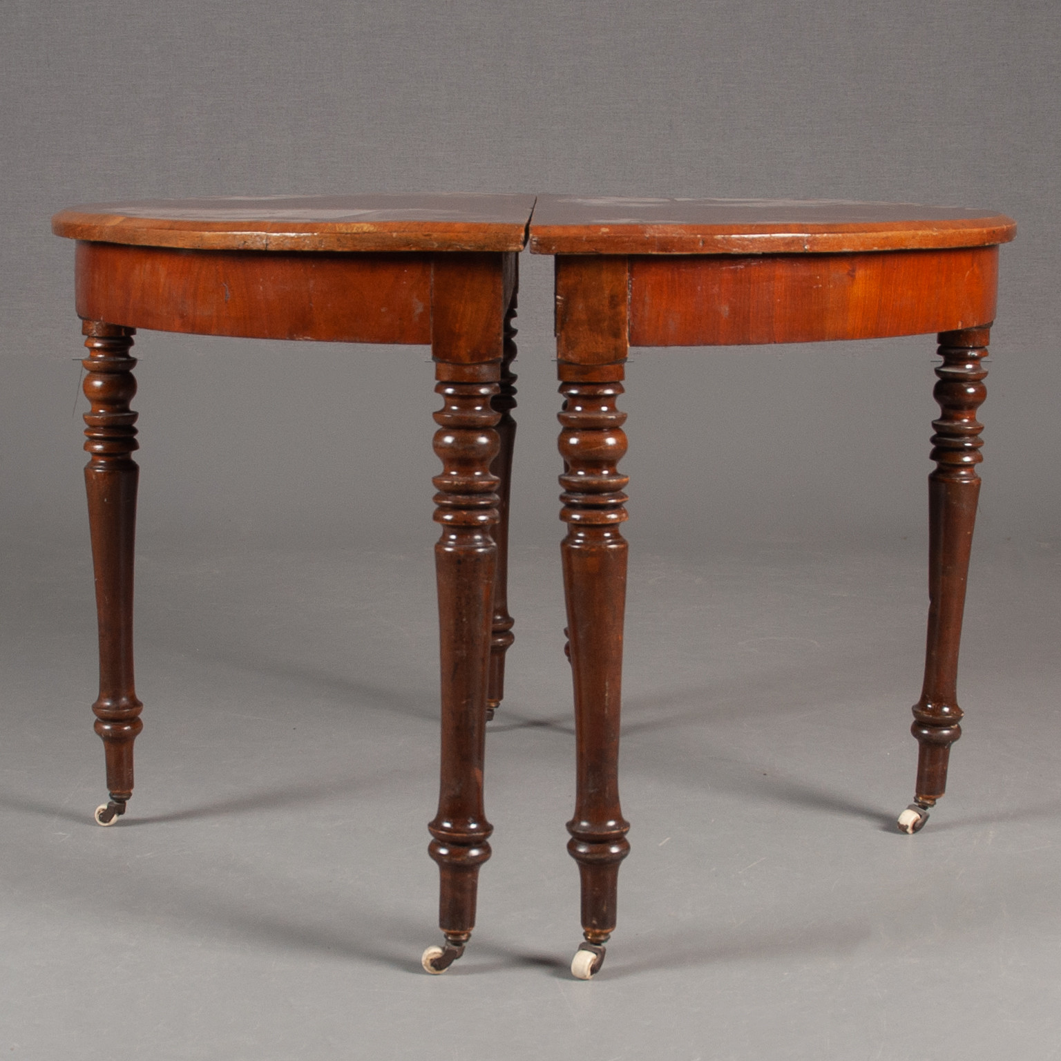 Images for 2821224. MOON TABLE, 2 pcs., 19th century mahogany, turned