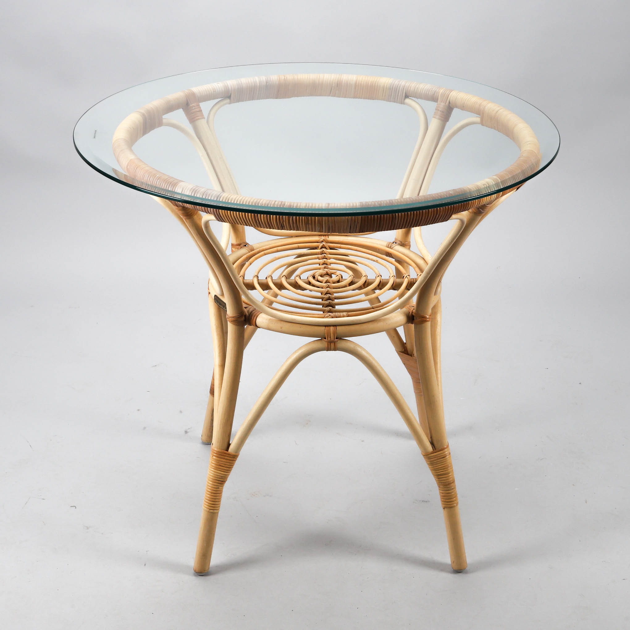 Images for 2960796. CHAIRS and TABLES, glass top, bamboo and rattan