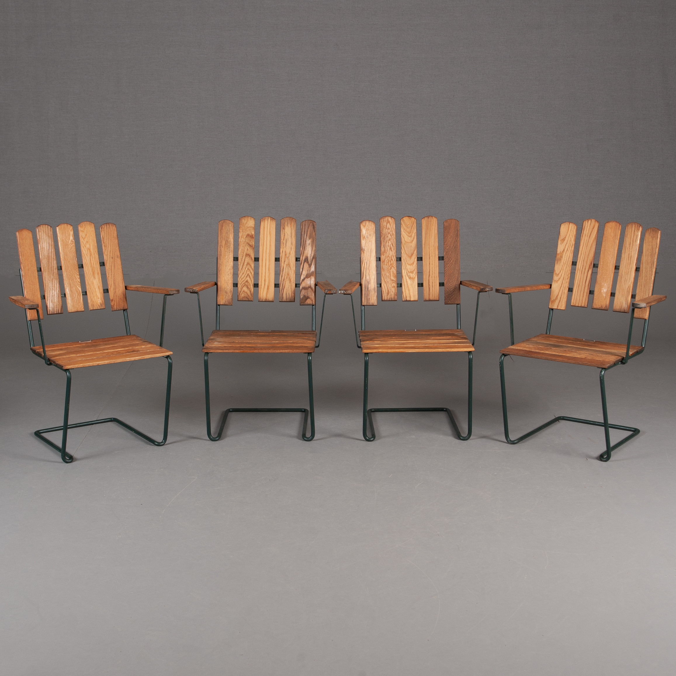 Images for 2969199. GRYTHYTTAN CHAIRS. 4 garden chairs, metal and wood