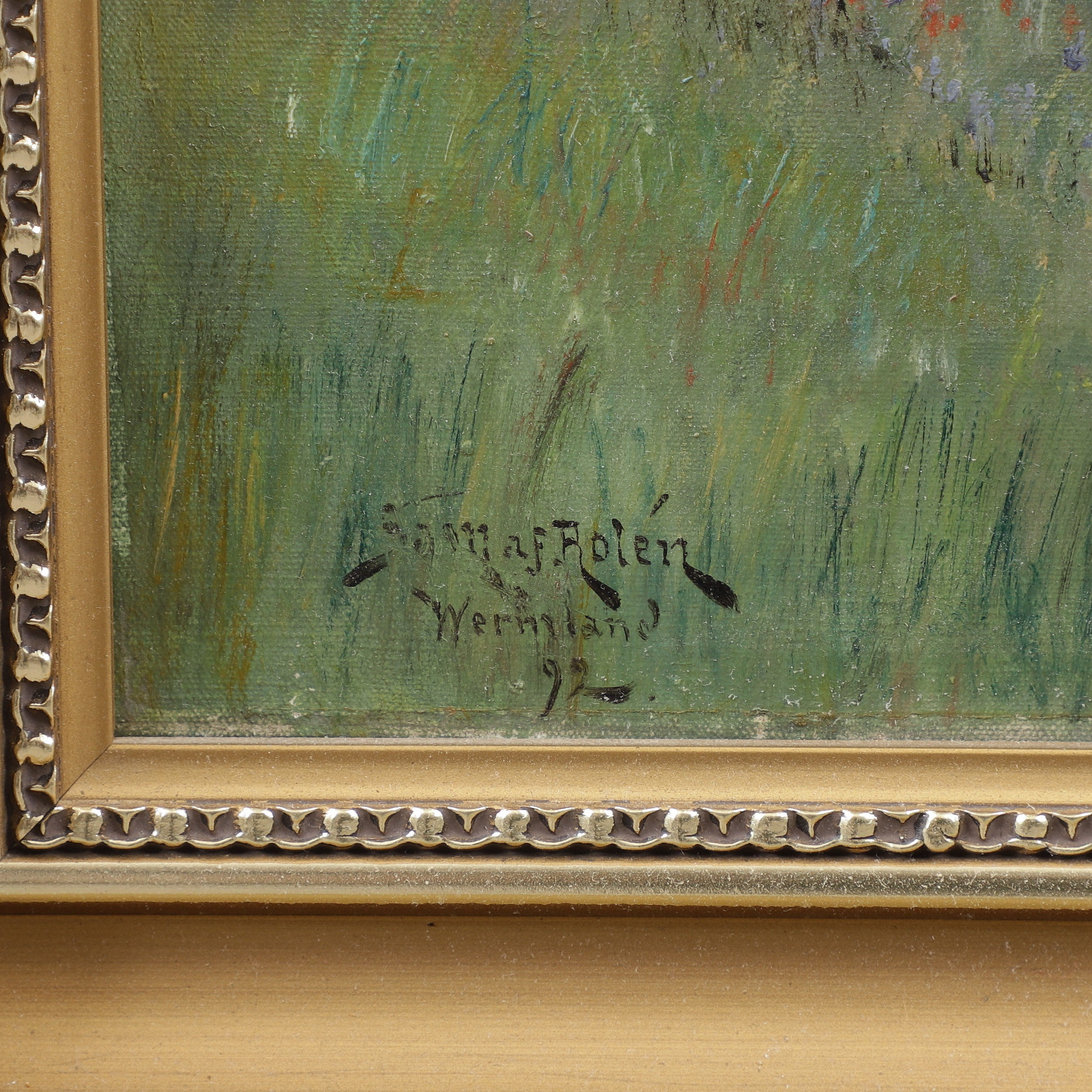 Images for 3027288. SAM AF ROLÉN. Sailboat on lake, oil on canvas ...