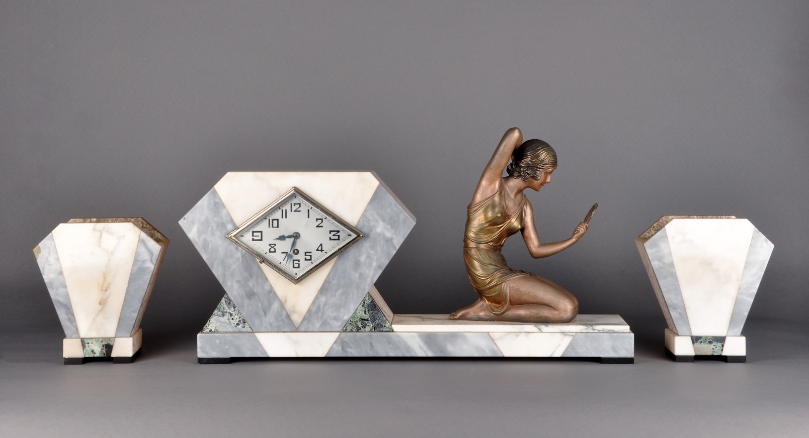 Images for 304759. DEMETRE CHIPARUS. Art Deco mantel clock with female ...