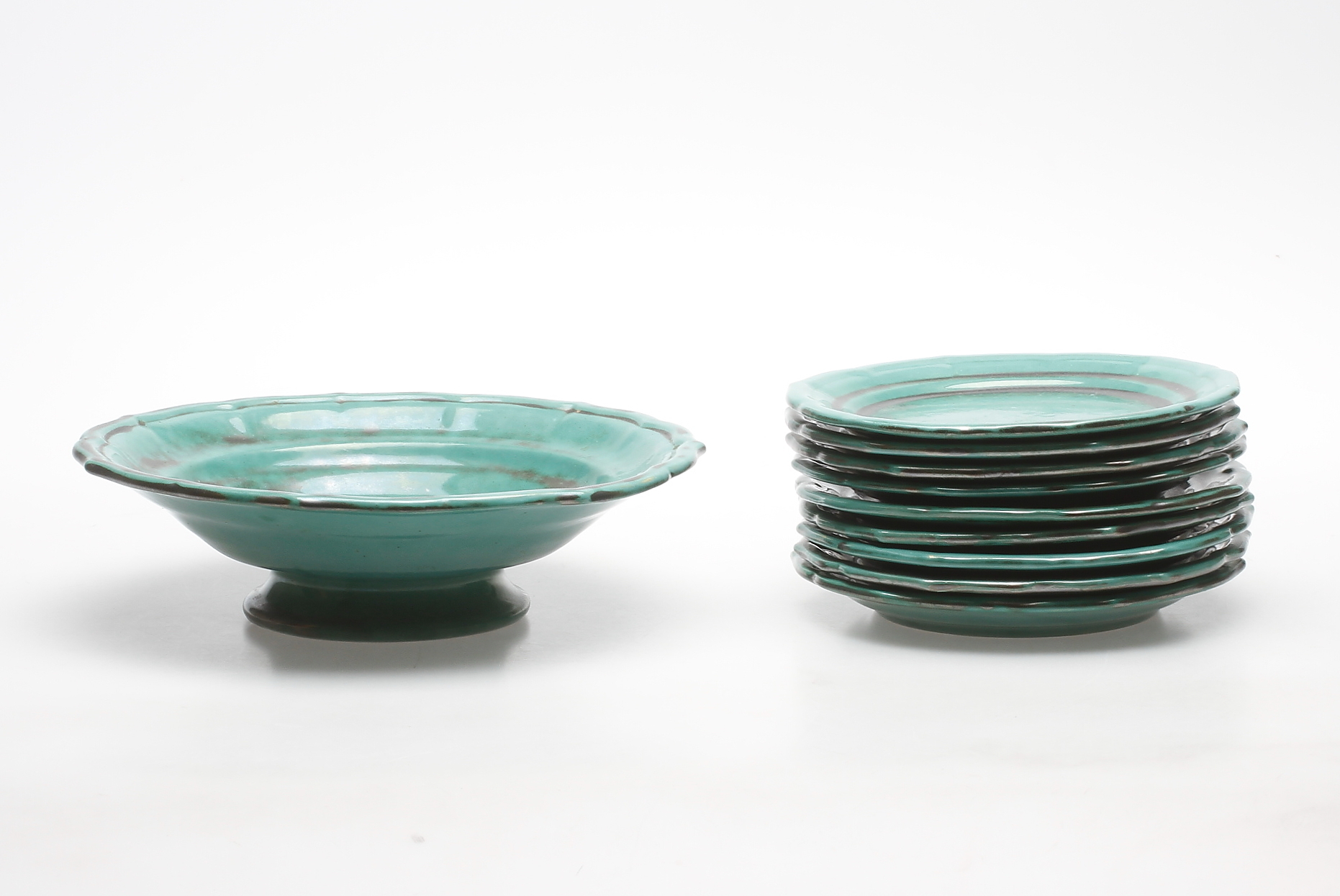 Bilder för 309384. FRUKTSERVIS, 10 delar, keramik, St Erik, Upsala