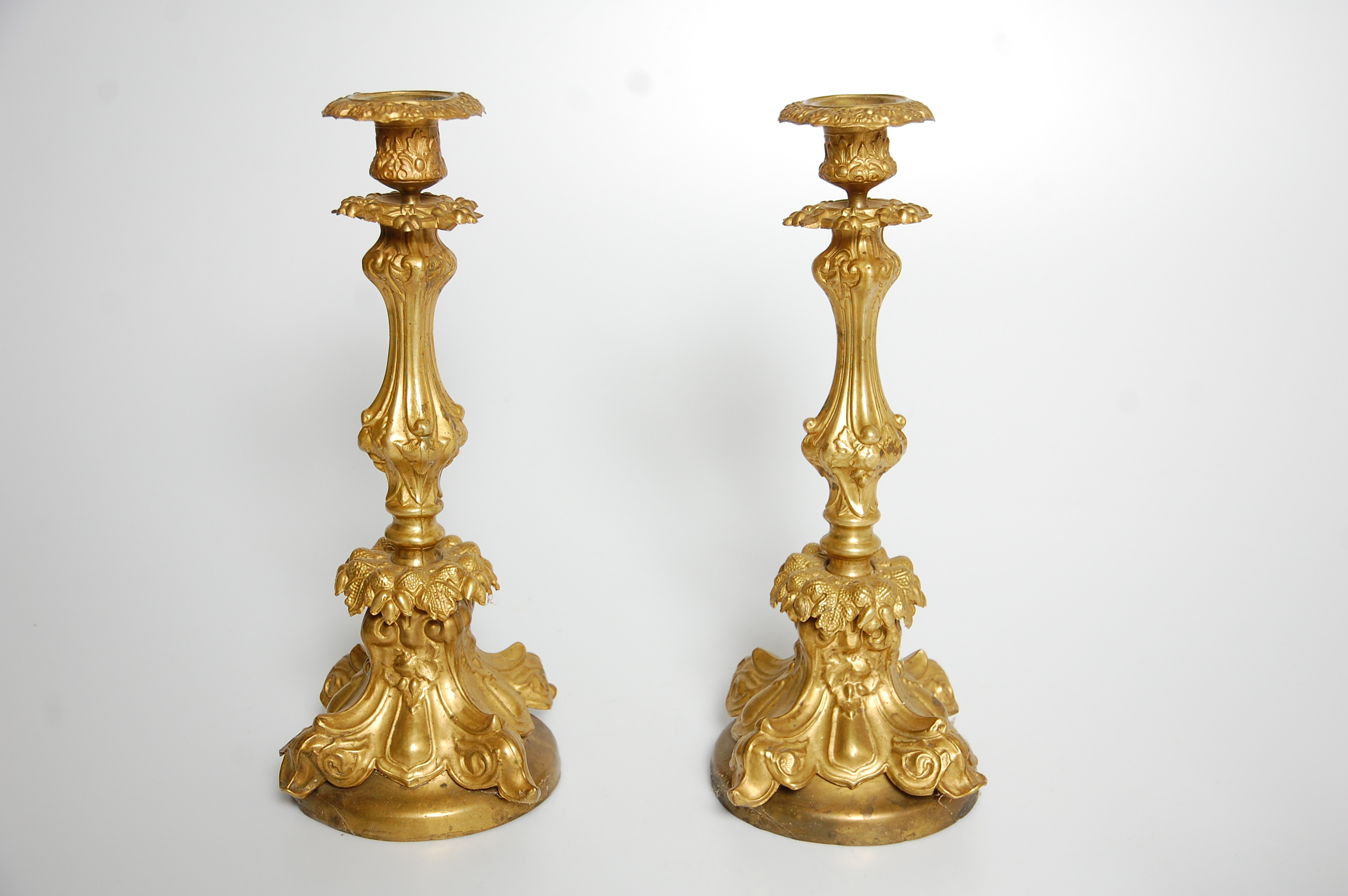CANDLES, 1 pair, 1800s. Lighting & Lamps Candlesticks