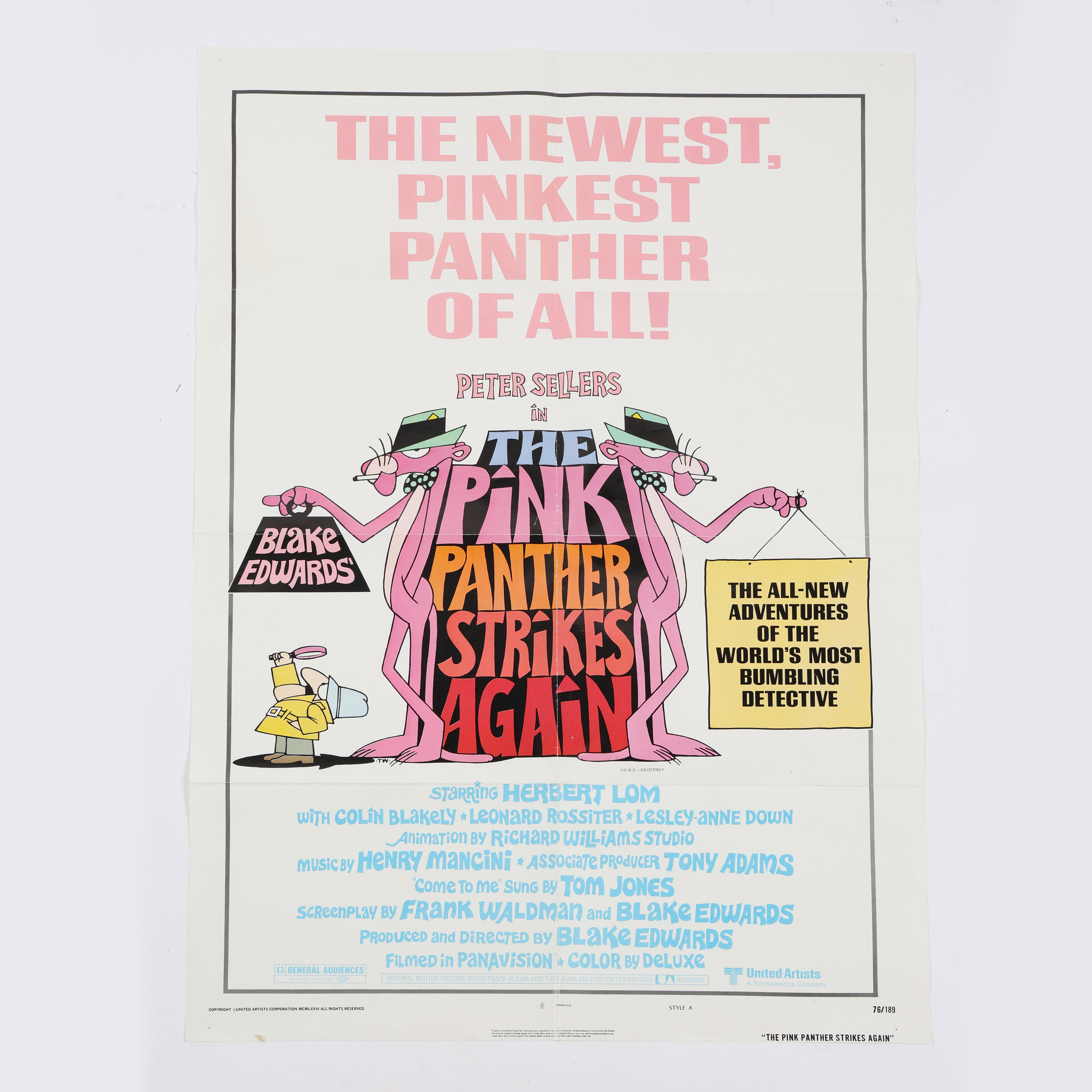 Images for 3737222. THE PINK PANTHER STRIKES AGAIN (1976). A ONE SHEET