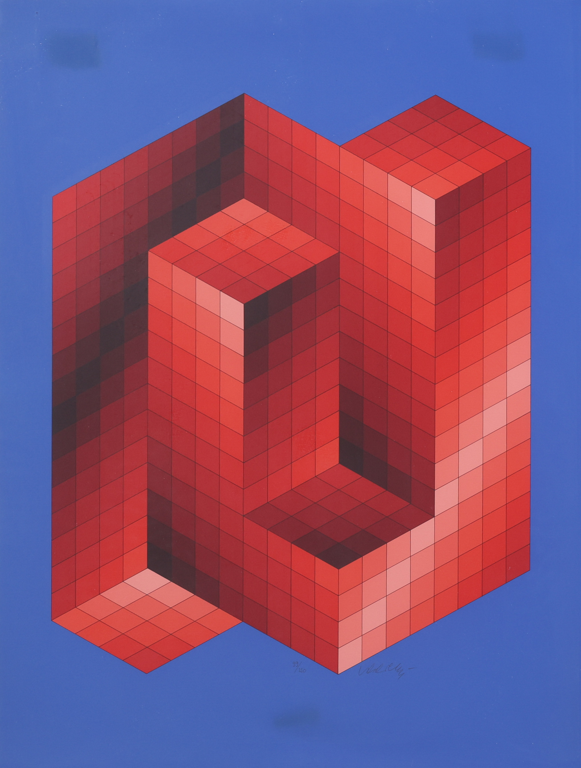 VICTOR VASARELY. Komposition, litografi nr 99/250, signerad.