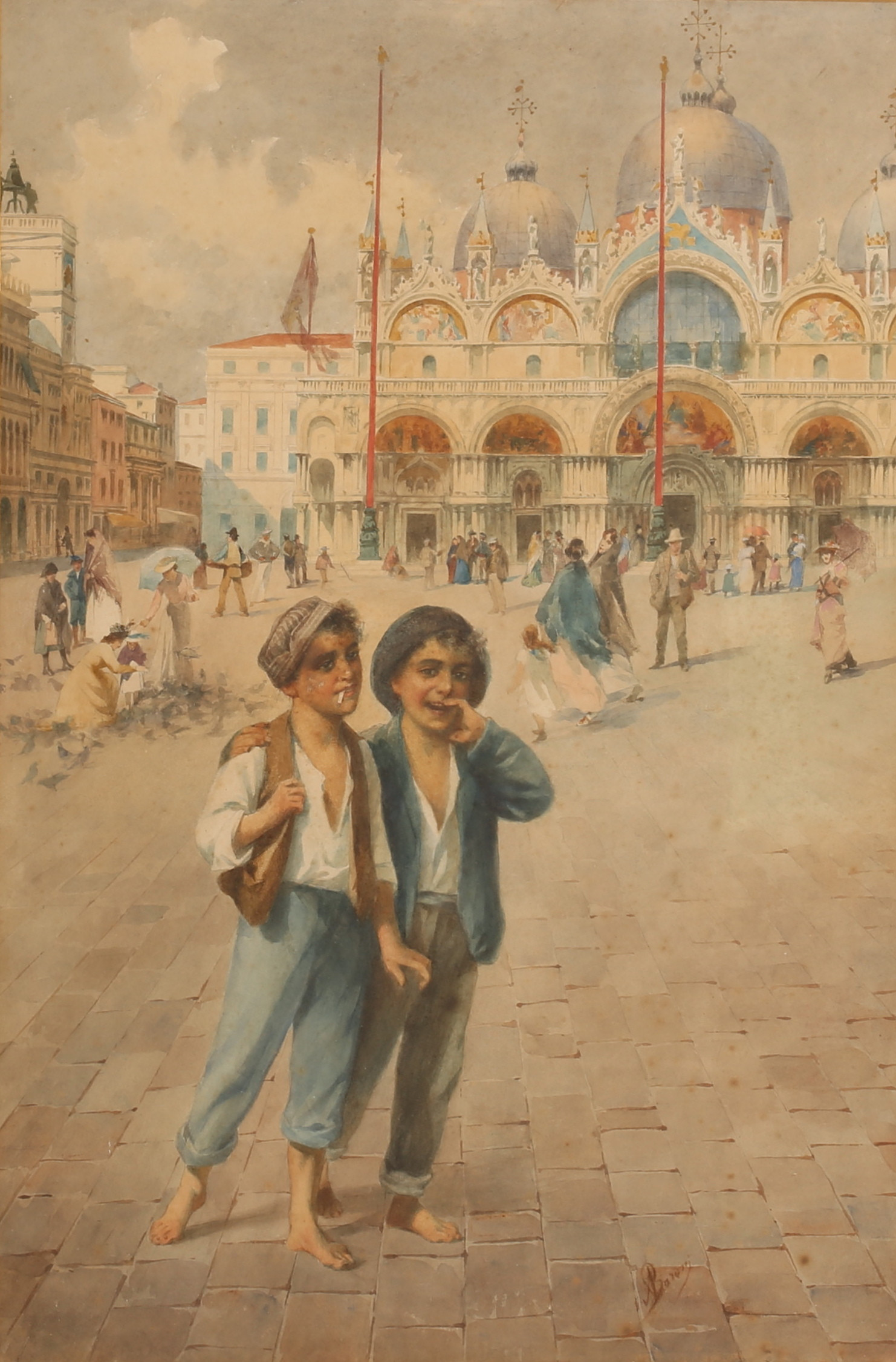 OIDENTIFIERAD KONSTNÄR, akvarell, "S Mark´s Venice".