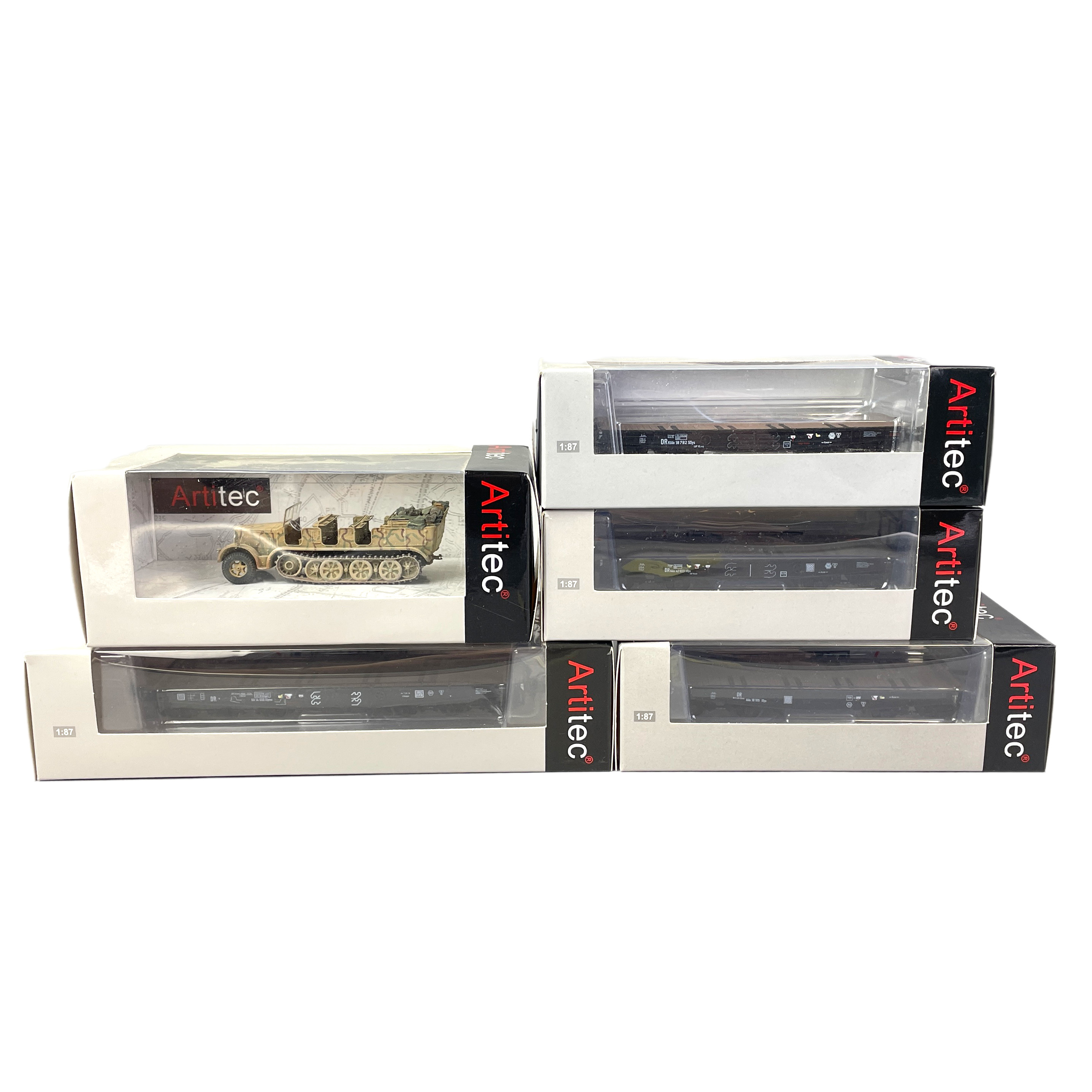 ARTITEC, PANSARFORDON, 5st, B.la transportvagnar, Scala 1:87, 5st.