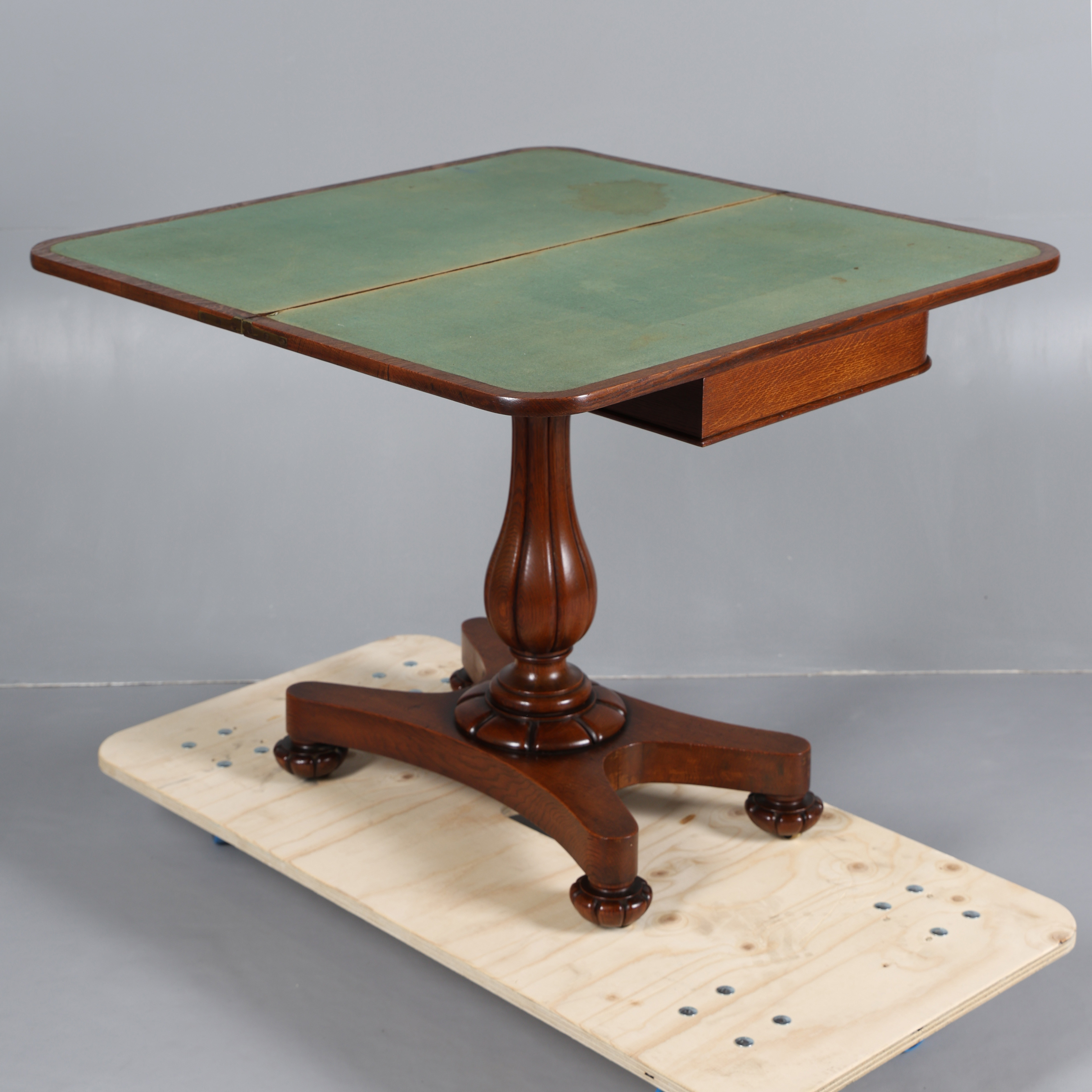 Oak Card Table Images for 4035357. AN EARLY VICTORIAN OAK CARD TABLE, CIRCA 1840 ...