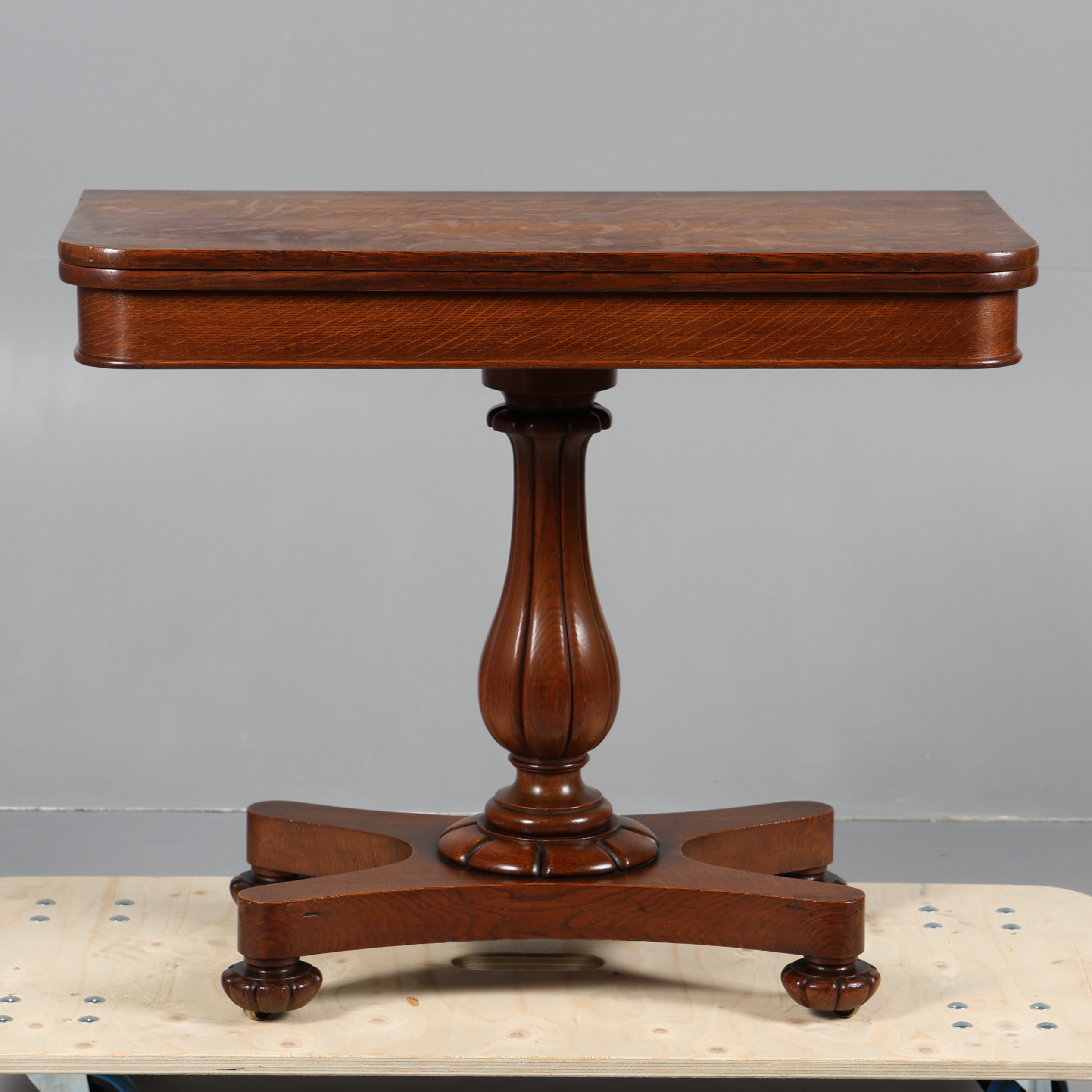 Oak Card Table Images for 4035357. AN EARLY VICTORIAN OAK CARD TABLE, CIRCA 1840 ...
