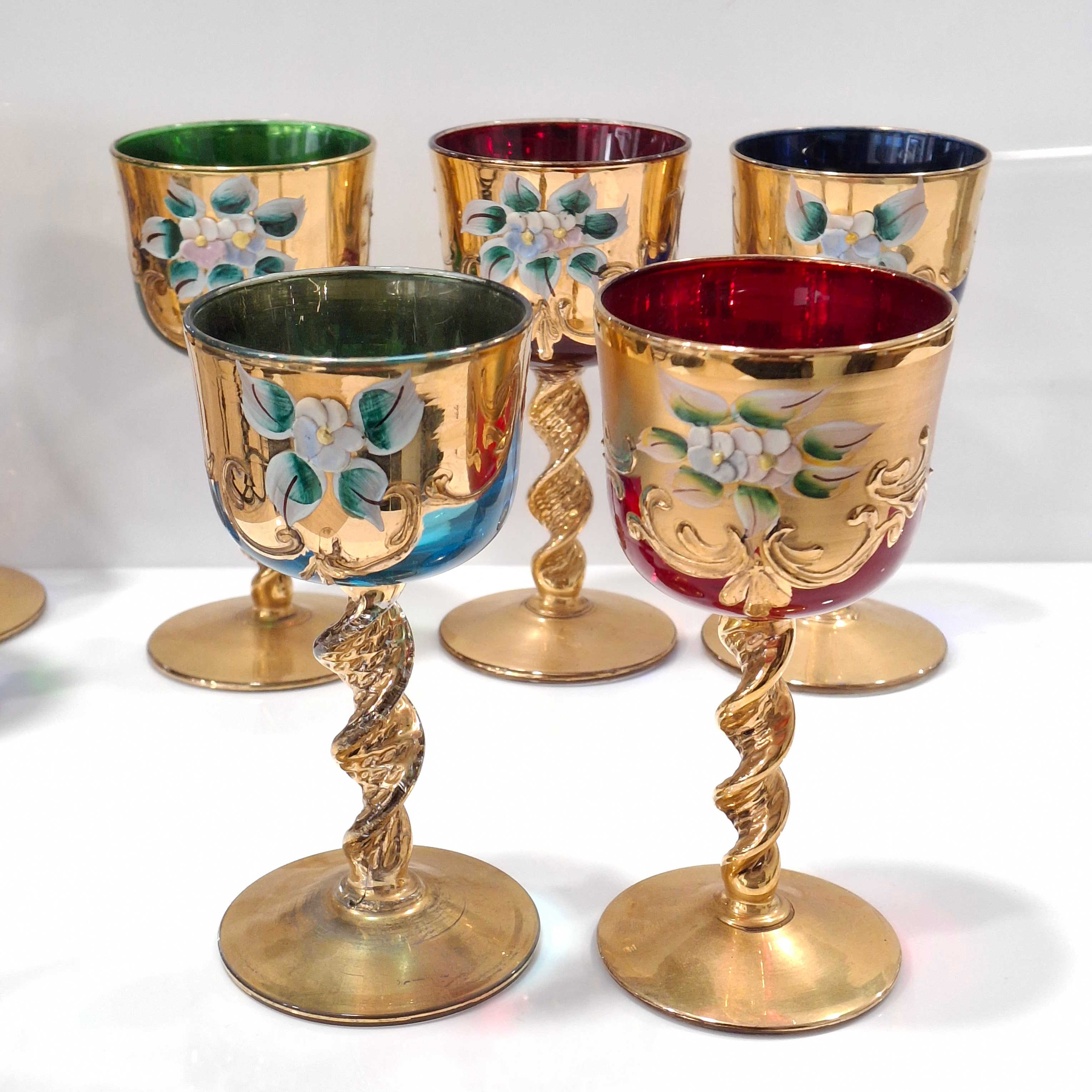 洋書 Venetian Glasses Amazon.com | Glass Of Venice Set of Two Murano Glass Wine