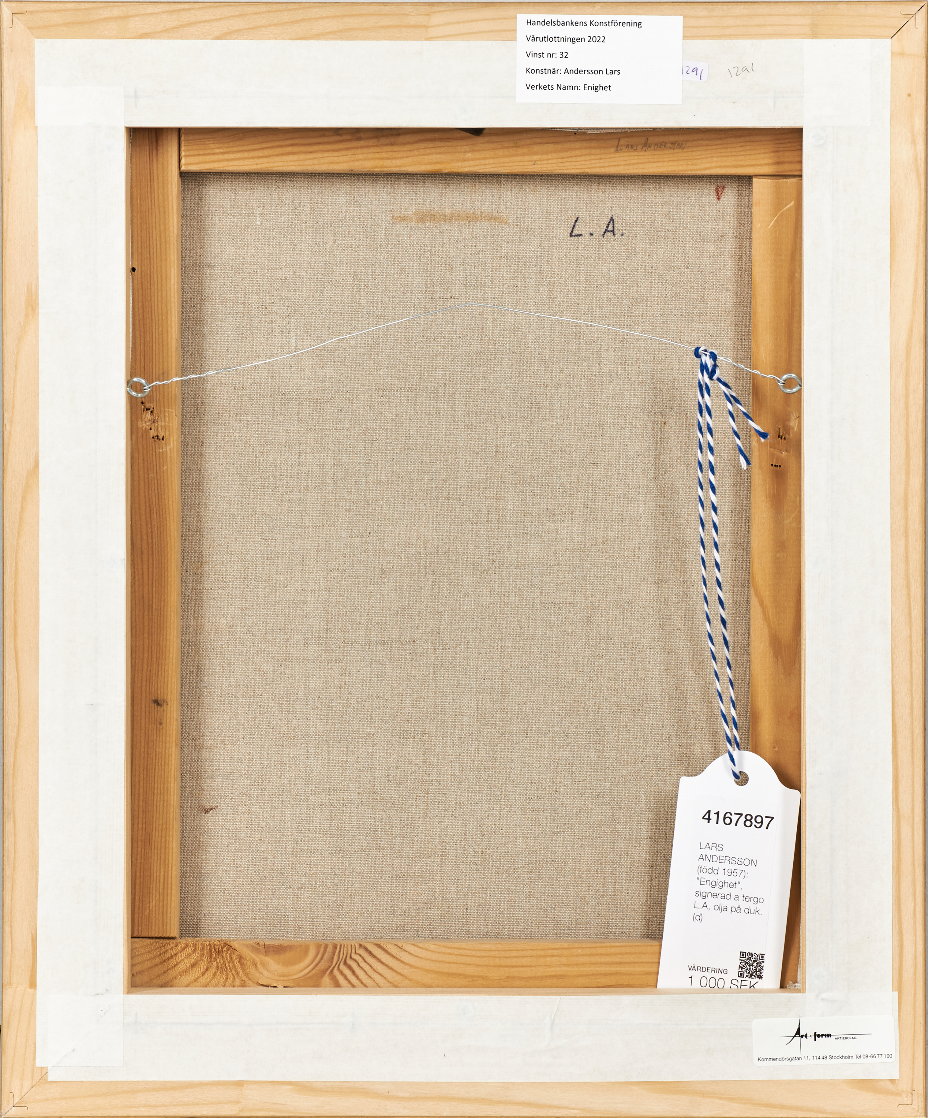 Images for 4167897. LARS ANDERSSON (born 1957): “Engighet”, signed on ...