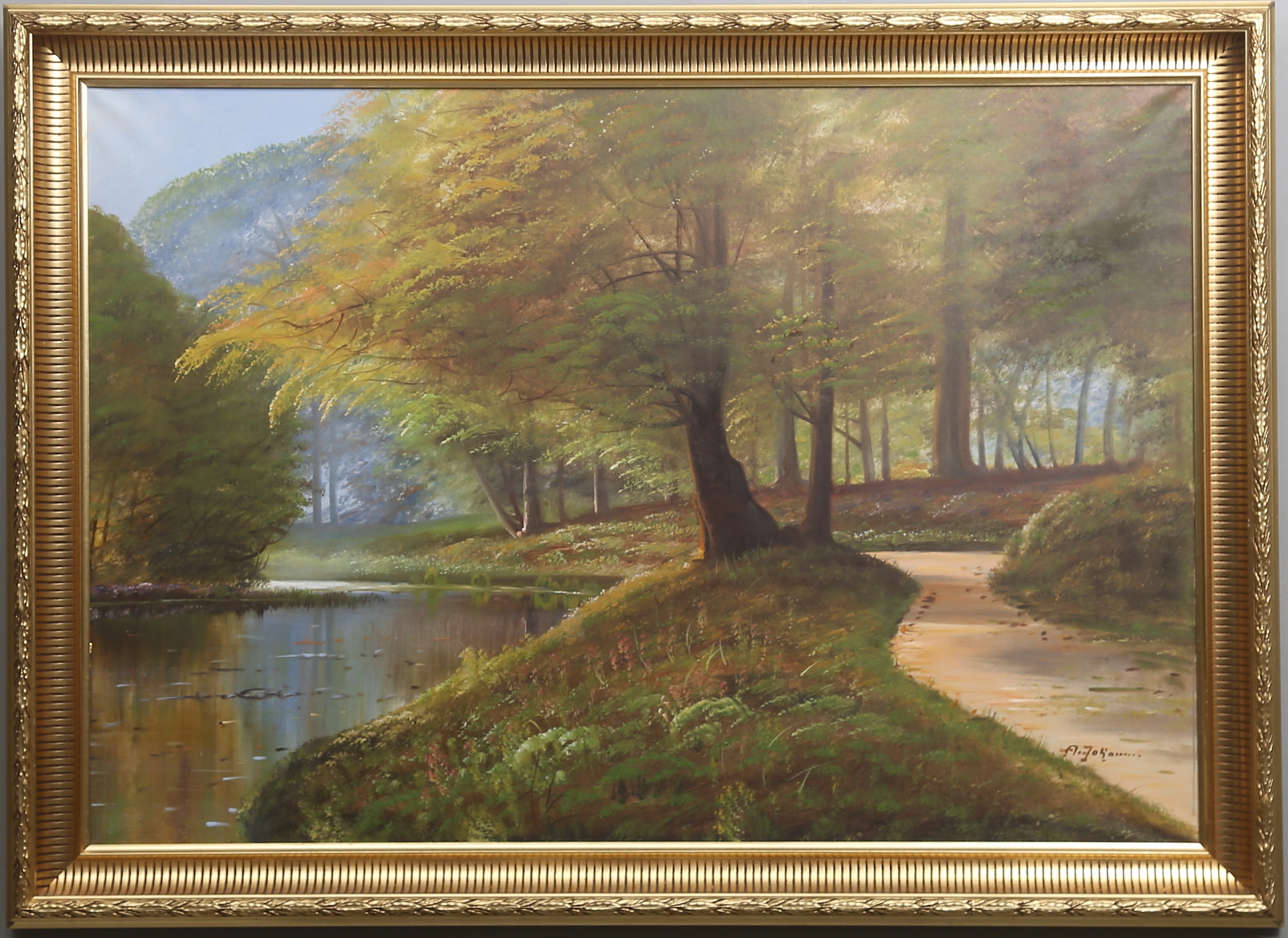 Images for 420045. OIDENTIFIERAD KONSTNÄR. Oil on canvas. Signed Arne